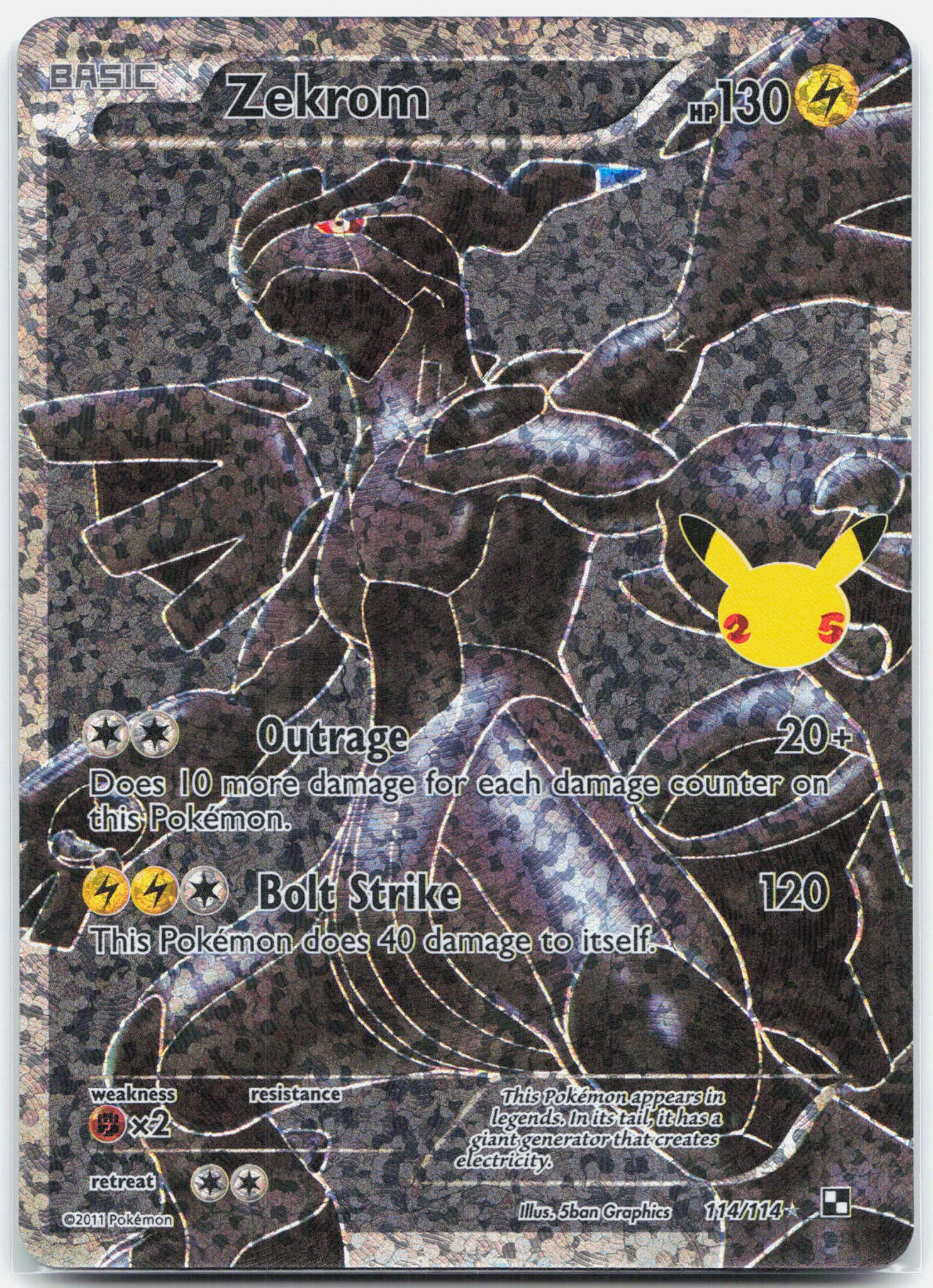 Zekrom - 114/114 Celebrations 25th Anniversary Classic Collection Pokemon - NM