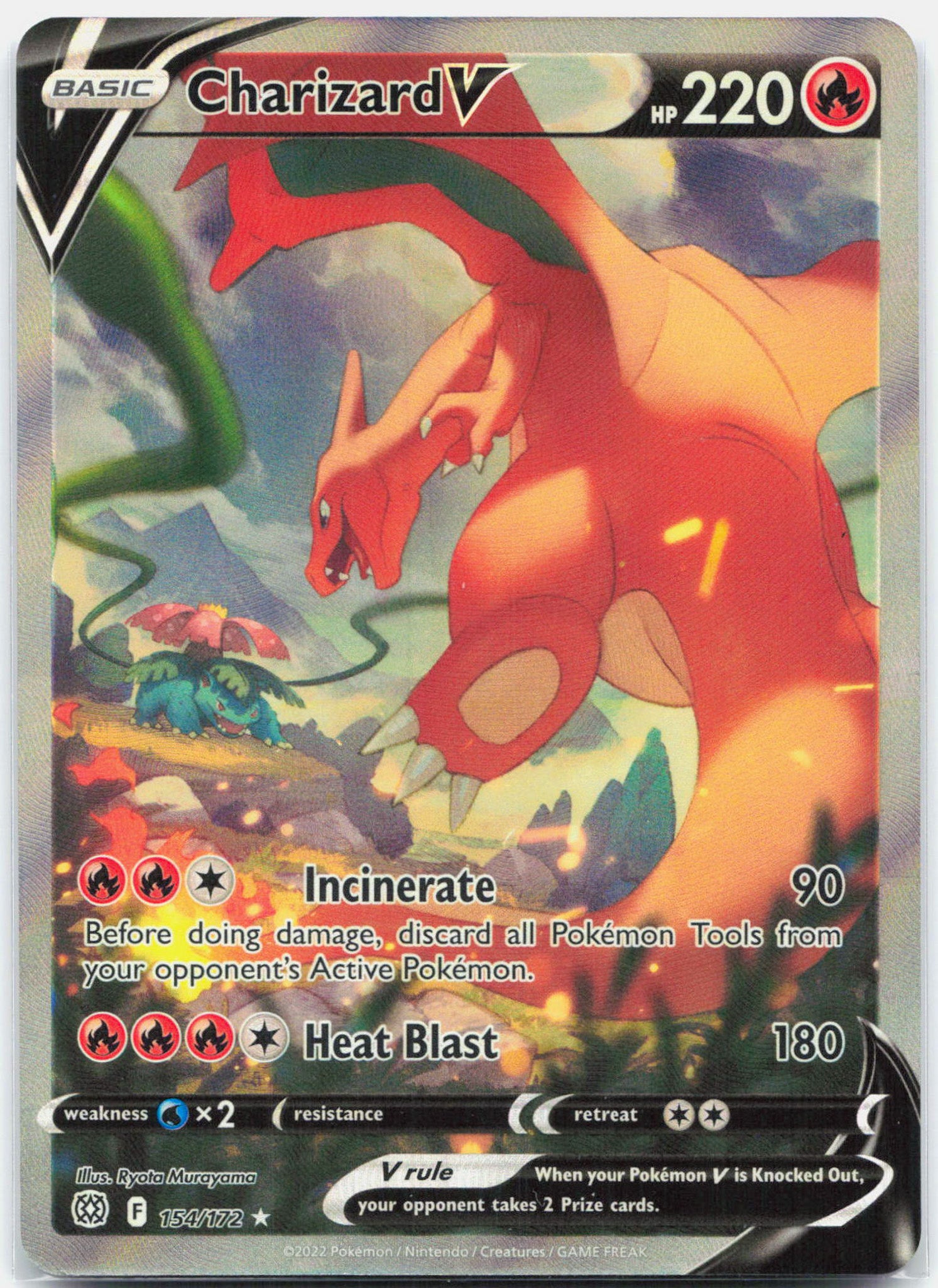 Charizard V - 154/172 Brilliant Stars Alternate Art Pokemon - NM