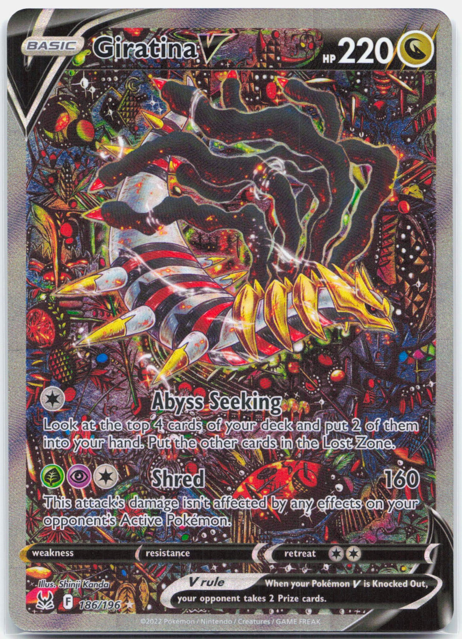 Giratina V - 186/196 Lost Origin Alternate Art Pokemon - NM