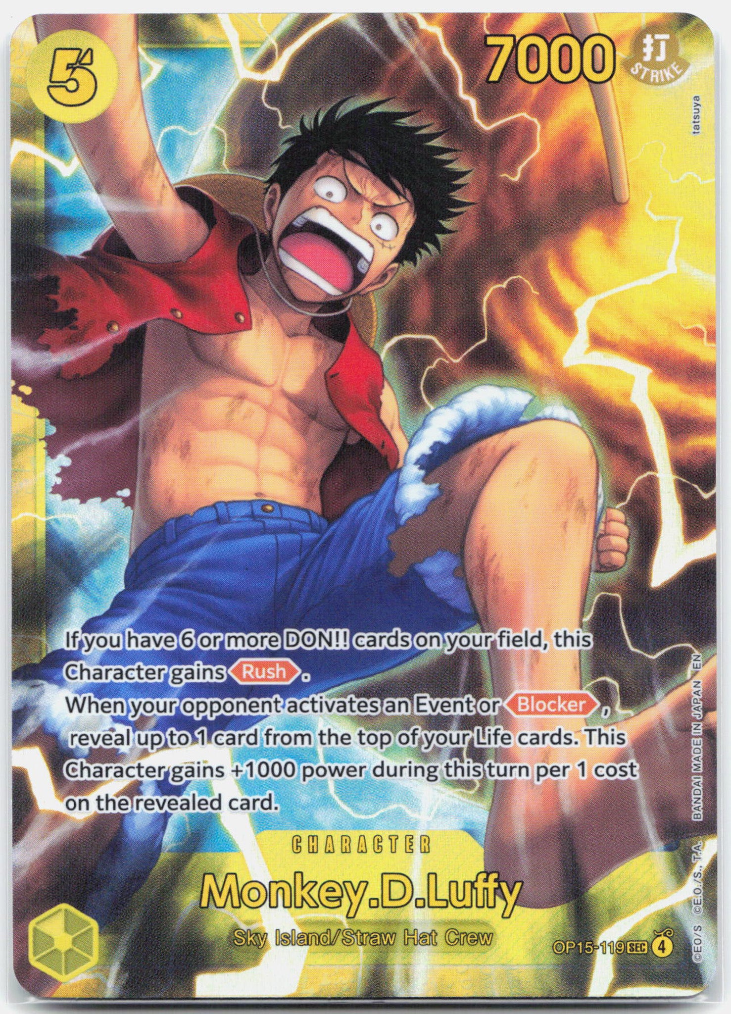 Monkey.D.Luffy - OP15-119 Adventure On Kami's Island SEC One Piece - NM