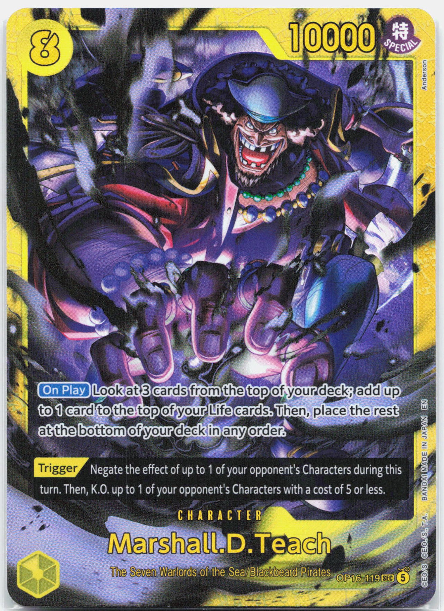 Marshall.D.Teach - OP16-119 The Time of Battle SEC One Piece - NM