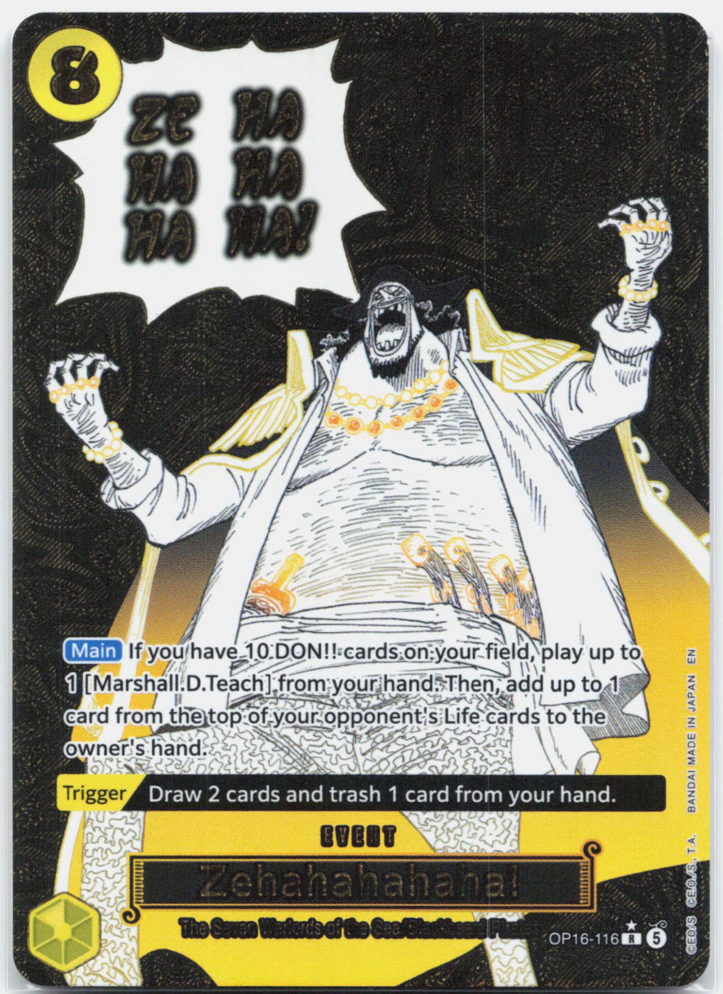 Zehahahahaha! Alternate Art - OP16-116 The Time of Battle R One Piece - NM/MINT