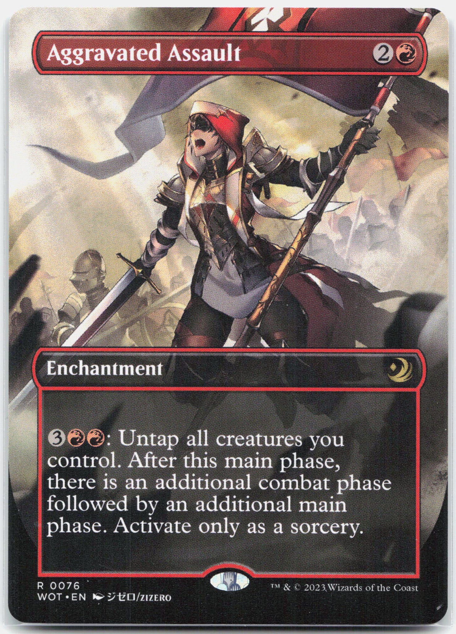 Aggravated Assault Anime Borderless - 76 Wilds of Eldraine Enchanting Tales Rare Magic - NM