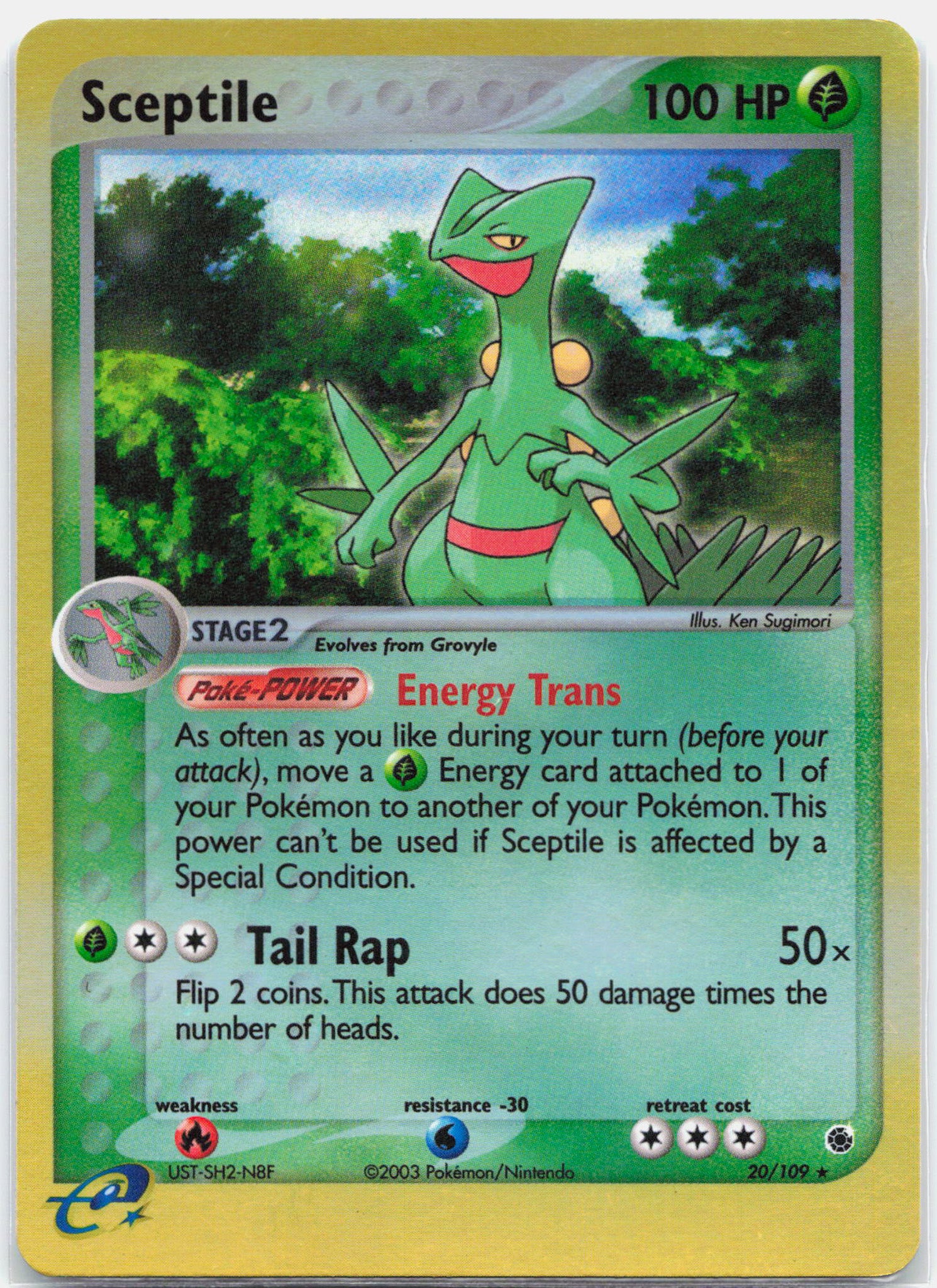 Sceptile - 20/109 Ruby & Sapphire Reverse Holo Pokemon - LP