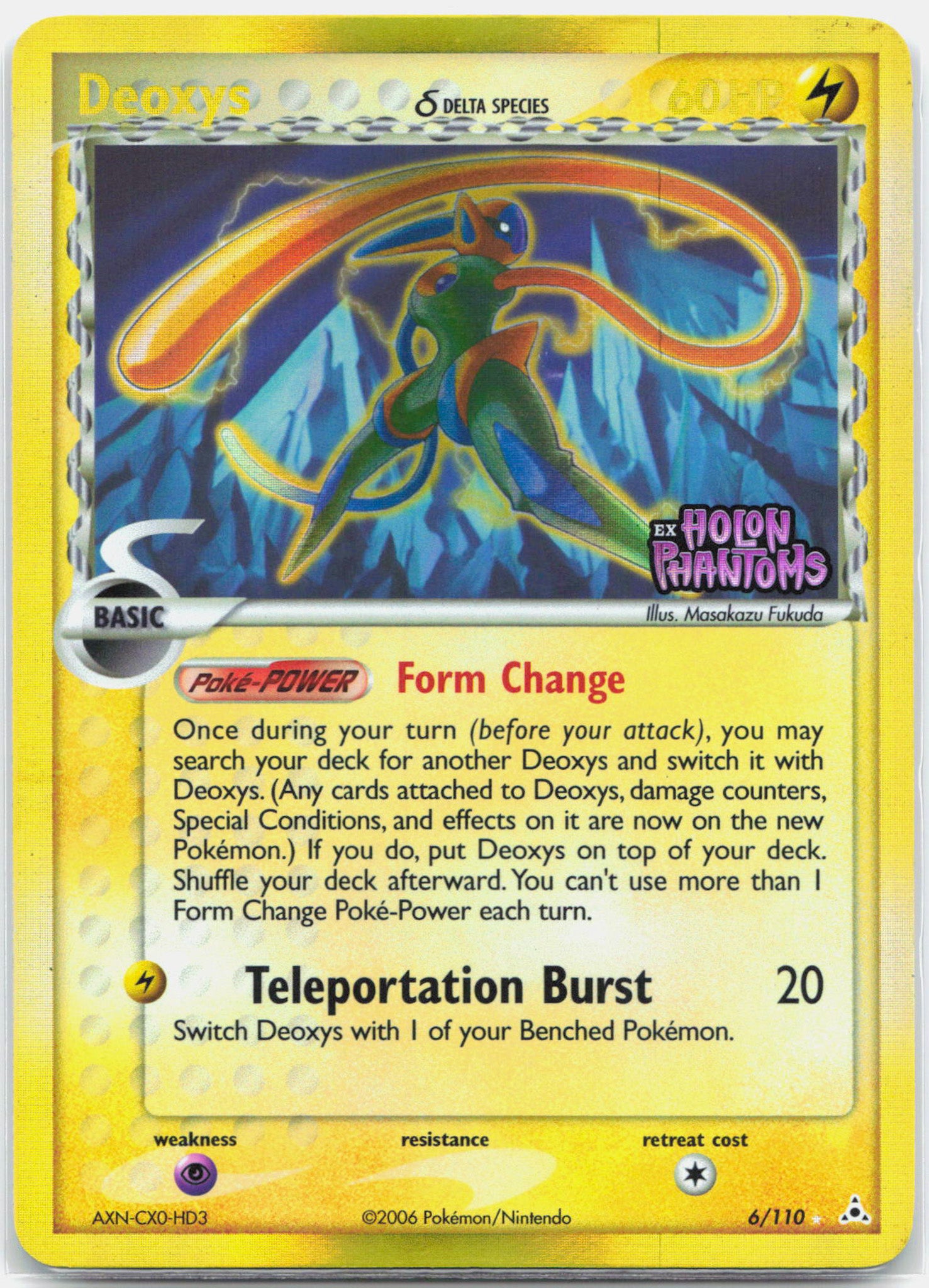Deoxys (Speed Forme) - 6/110 Holon Phantoms Reverse Holo Rare Pokemon - MP