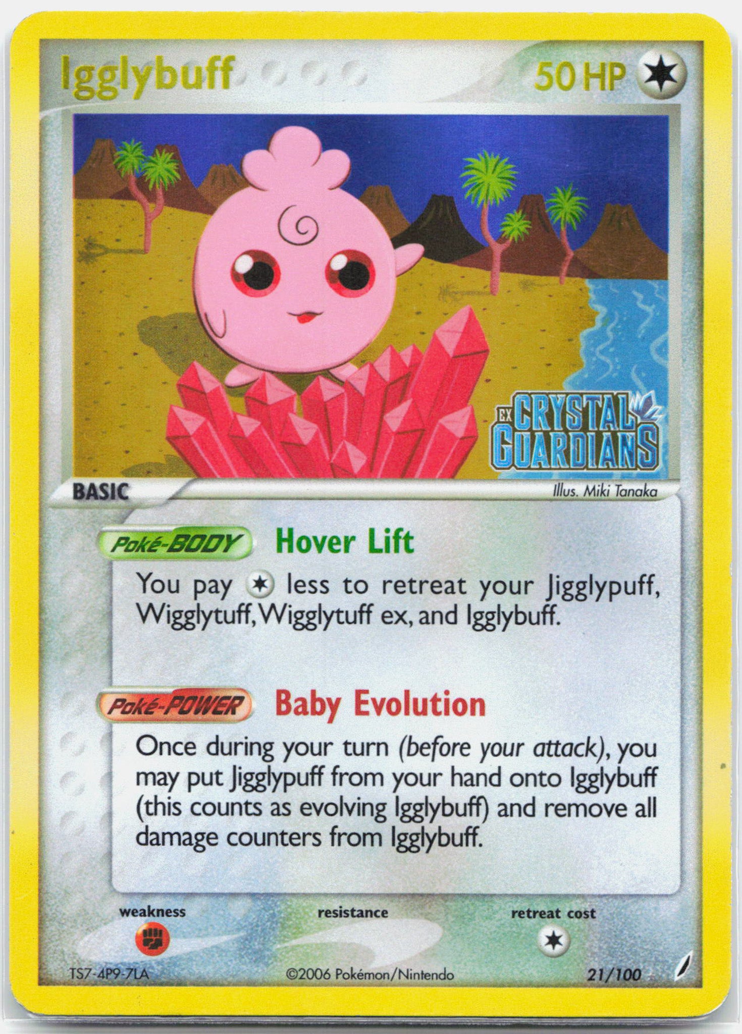 Igglybuff - 21/100 Crystal Guardians Reverse Holo Pokmon - LP/MP