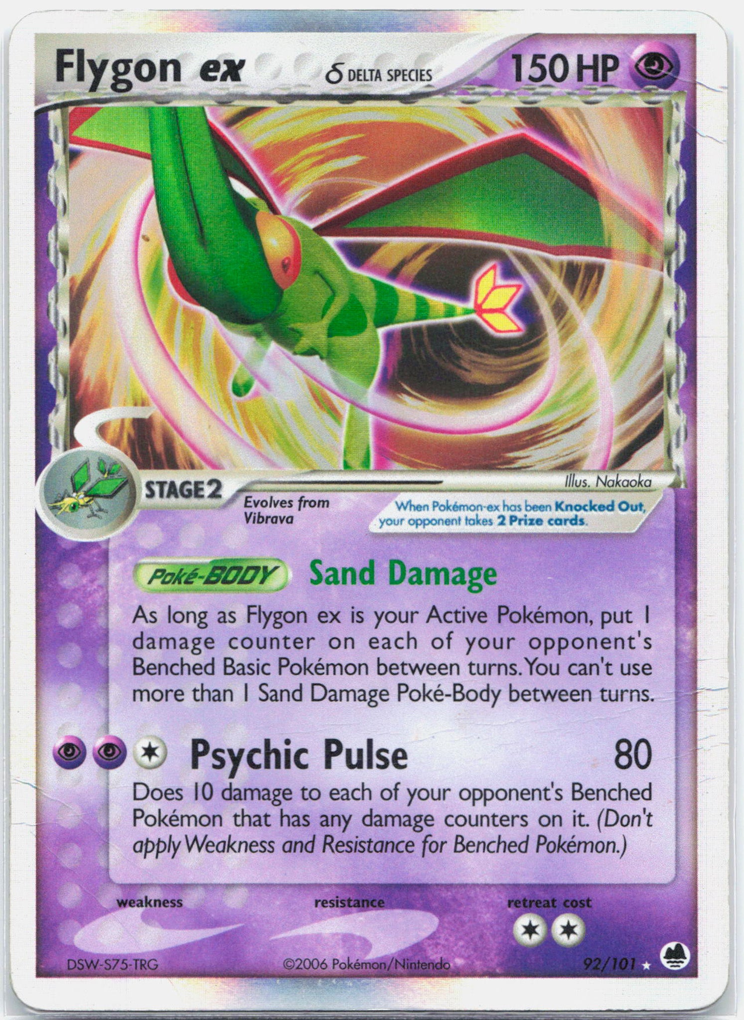 Flygon ex - 92/101 Dragon Frontiers Ultra Rare Holo Pokemon - HP