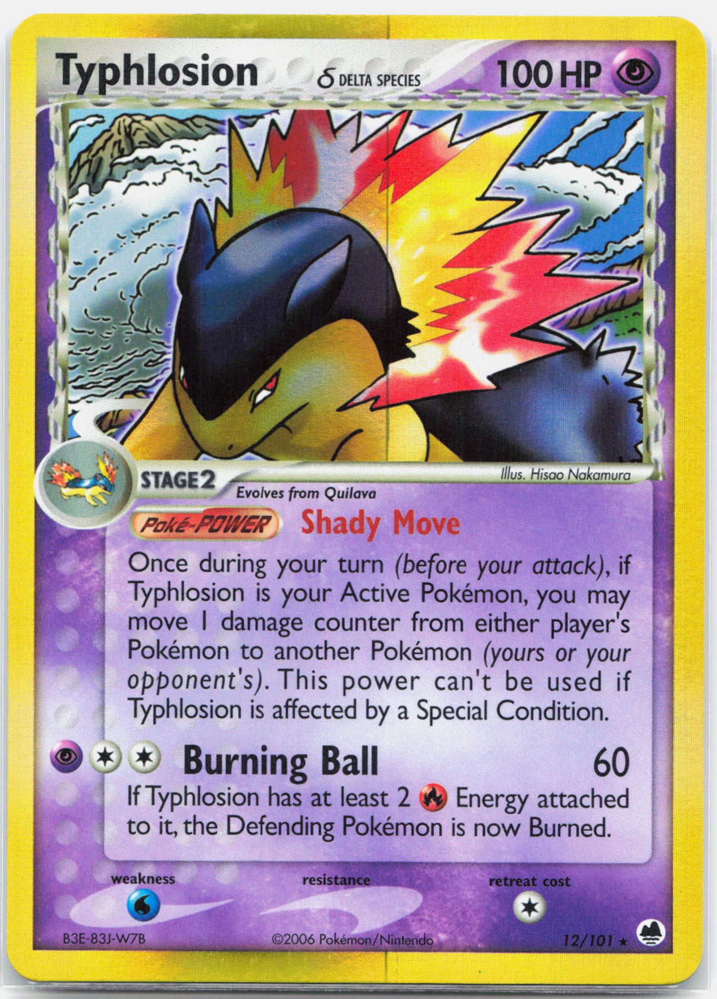 Typhlosion - 12/101 Dragon Frontiers Holo Rare Pokemon - NM/LP