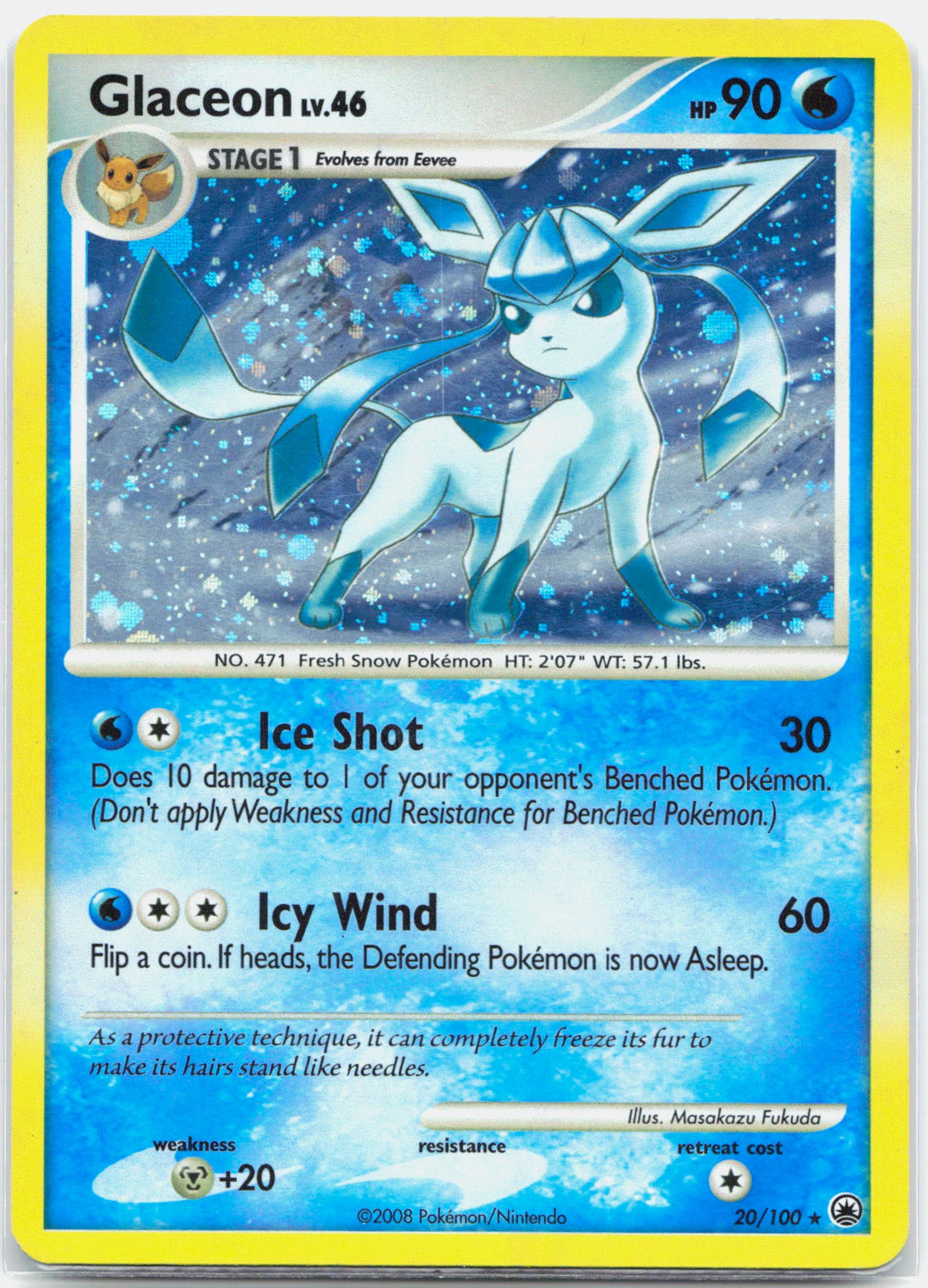 Glaceon - 20/100 Majestic Dawn Holo Rare Pokemon - LP