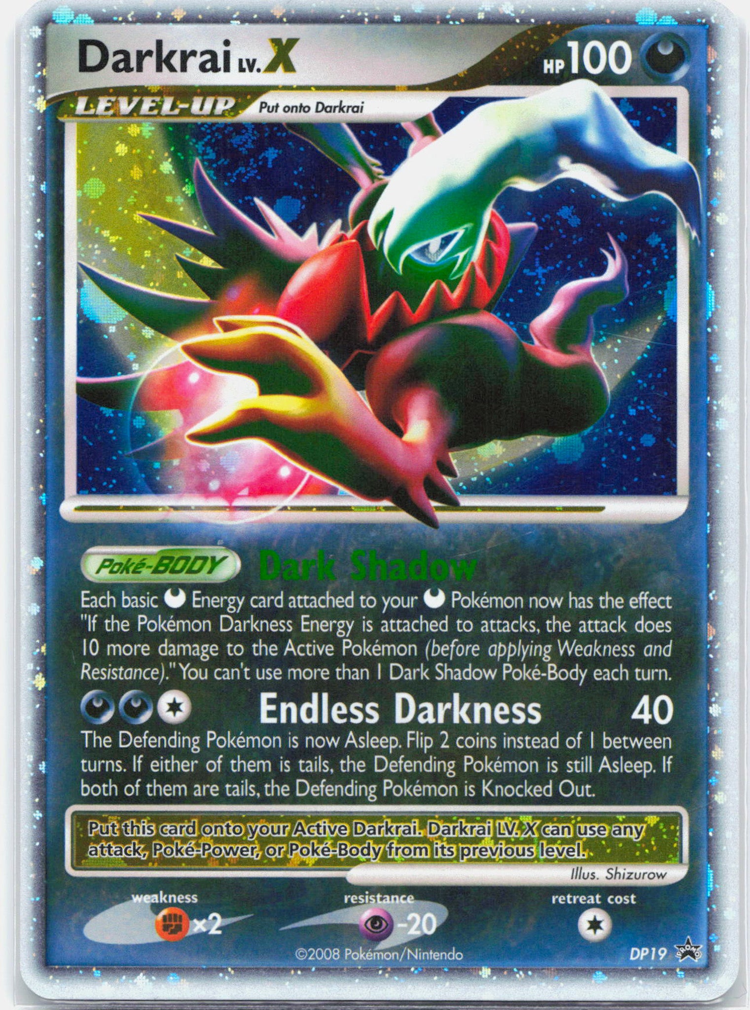 Darkrai Lv. X - DP19 Black Star Promo Holo Pokemon - LP