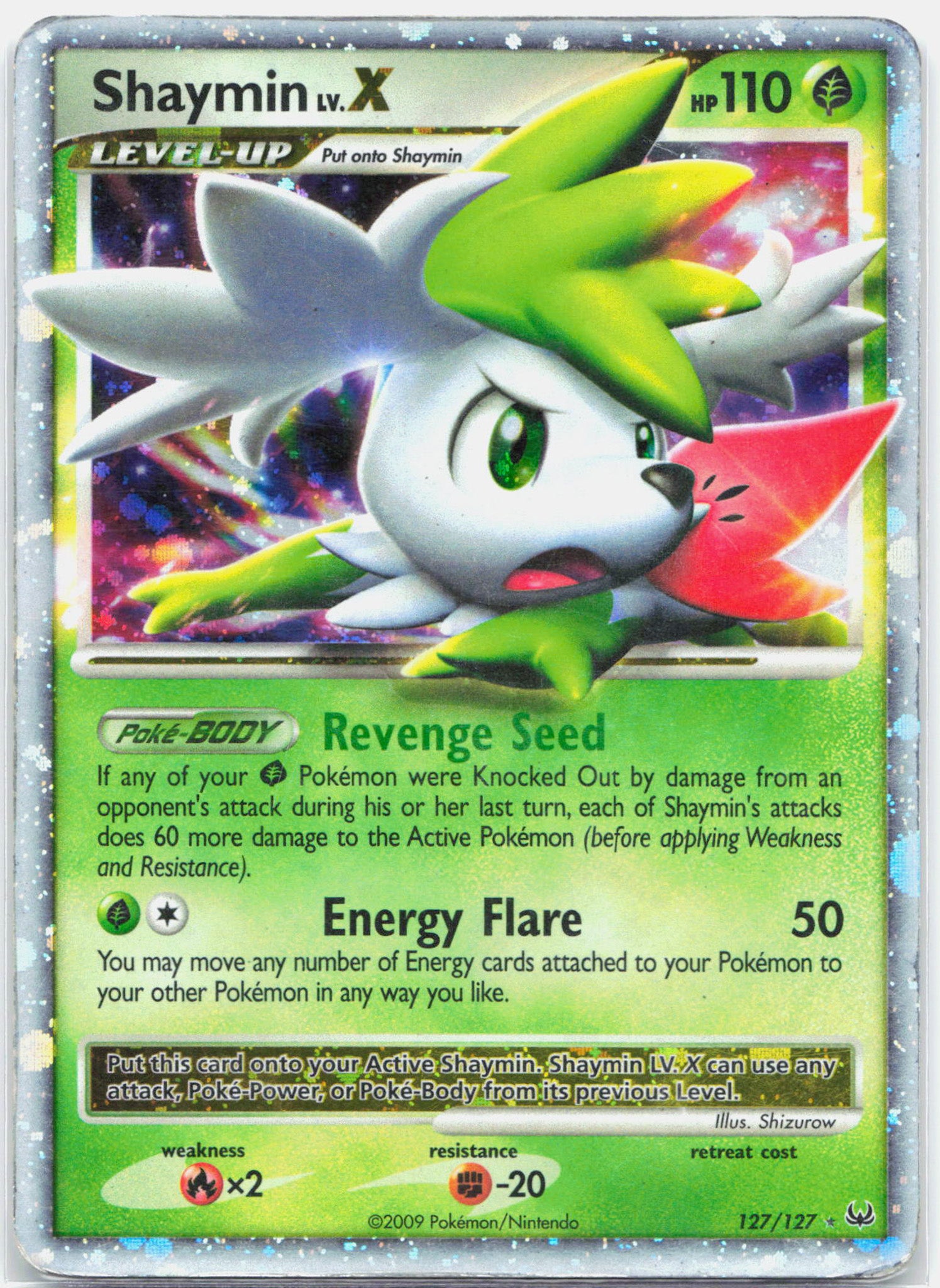 Shaymin Lv. X Sky Forme - 127/127 Platinum Ultra Rare Holo Pokemon - HP