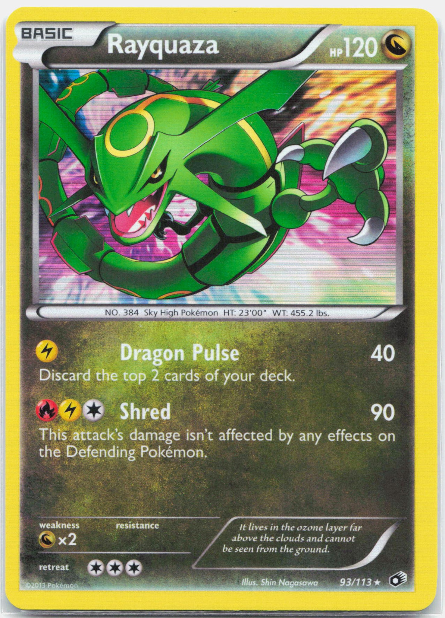 Rayquaza - 93/113 Legendary Treasures Holo Rare Pokemon - NM/LP