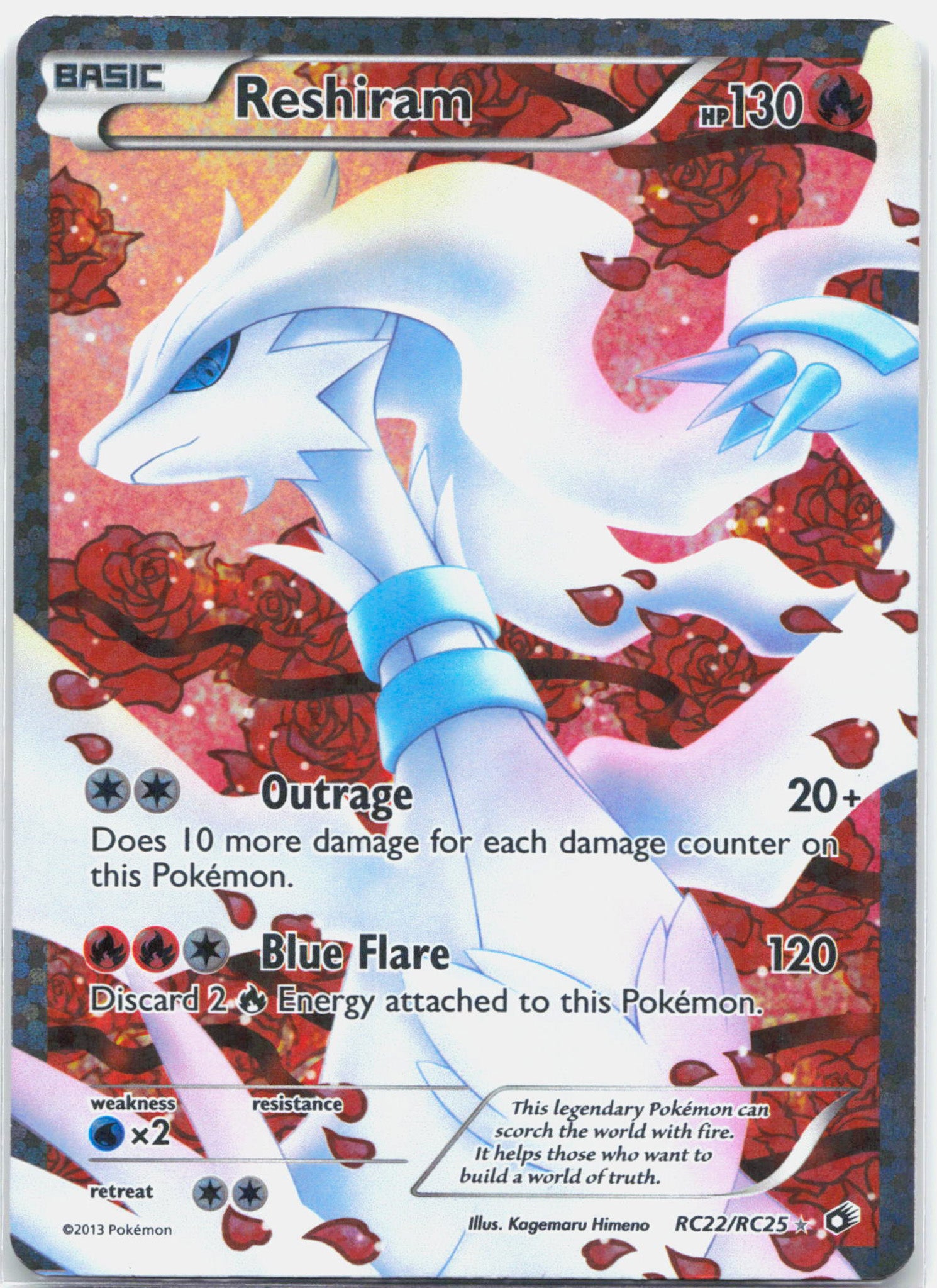 Reshiram - RC22/RC25 Legendary Treasures Radiant Collection Pokemon - LP/MP