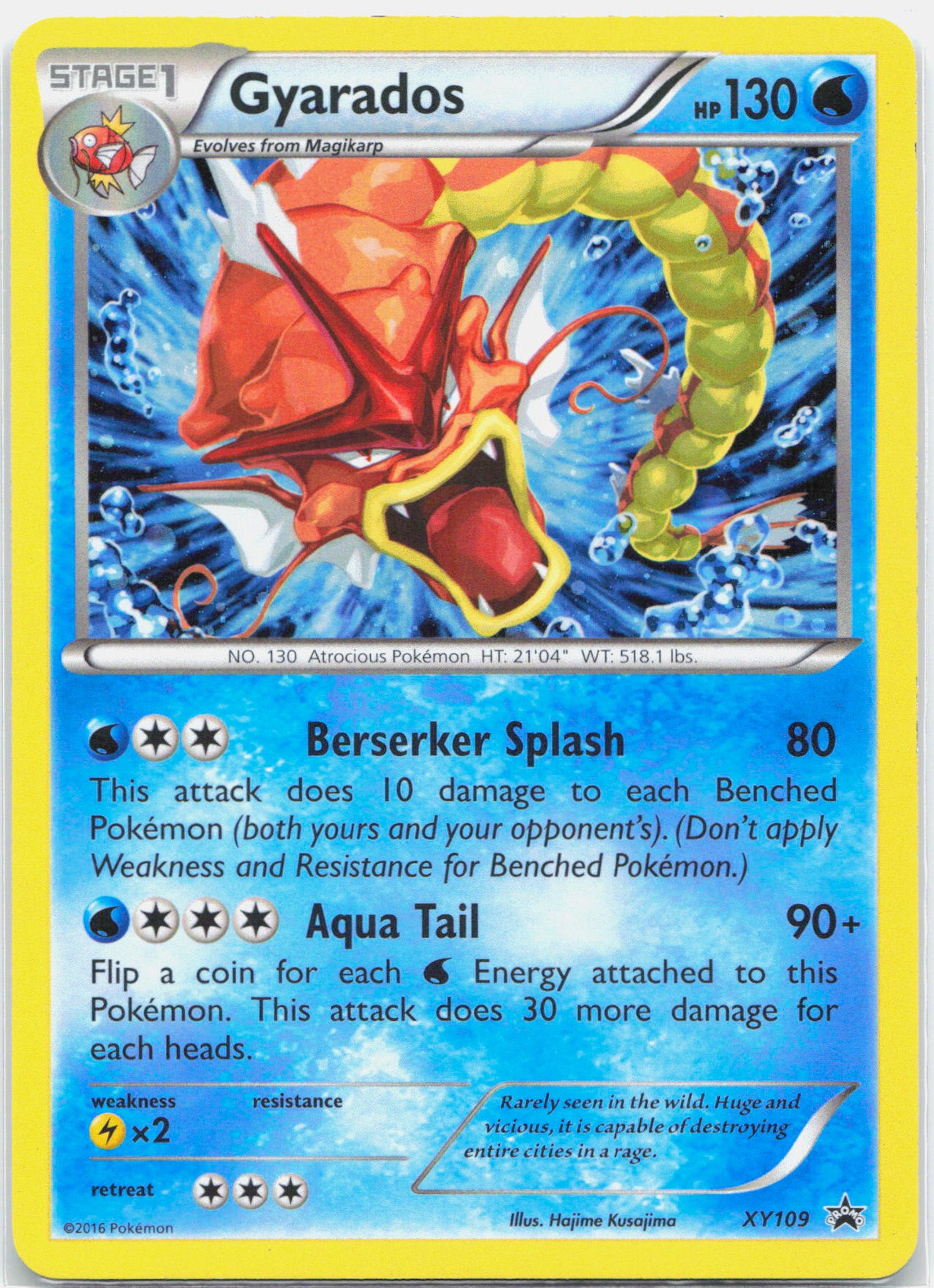 Gyarados Shiny - XY109 Black Star Promo Pokemon - LP/MP