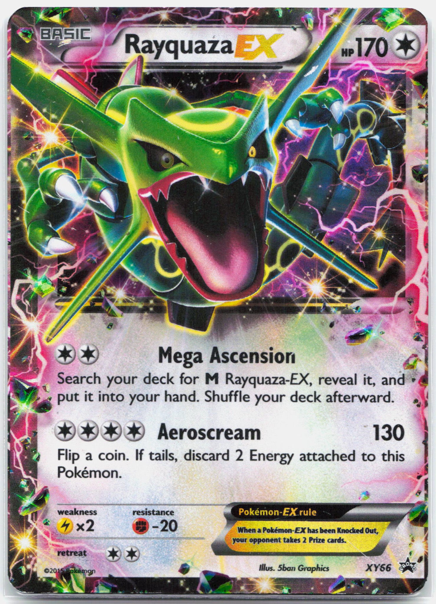 Rayquaza EX - XY66 Black Star Promo MISCUT ERROR Pokemon - MP/HP