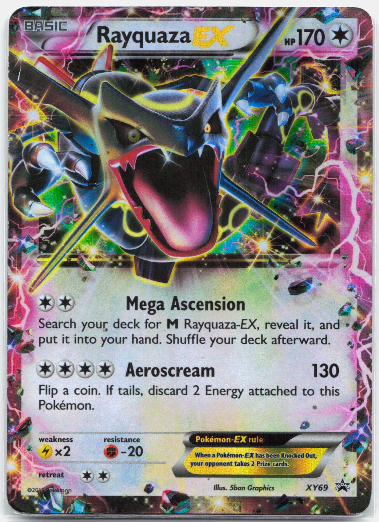 Rayquaza EX - XY69 Black Star Shiny Promo Pokemon - DMG