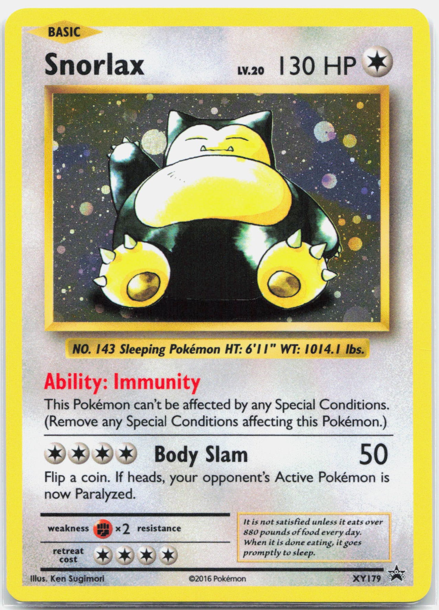 Snorlax - XY179 Black Star Promo Holo Pokemon - NM/LP