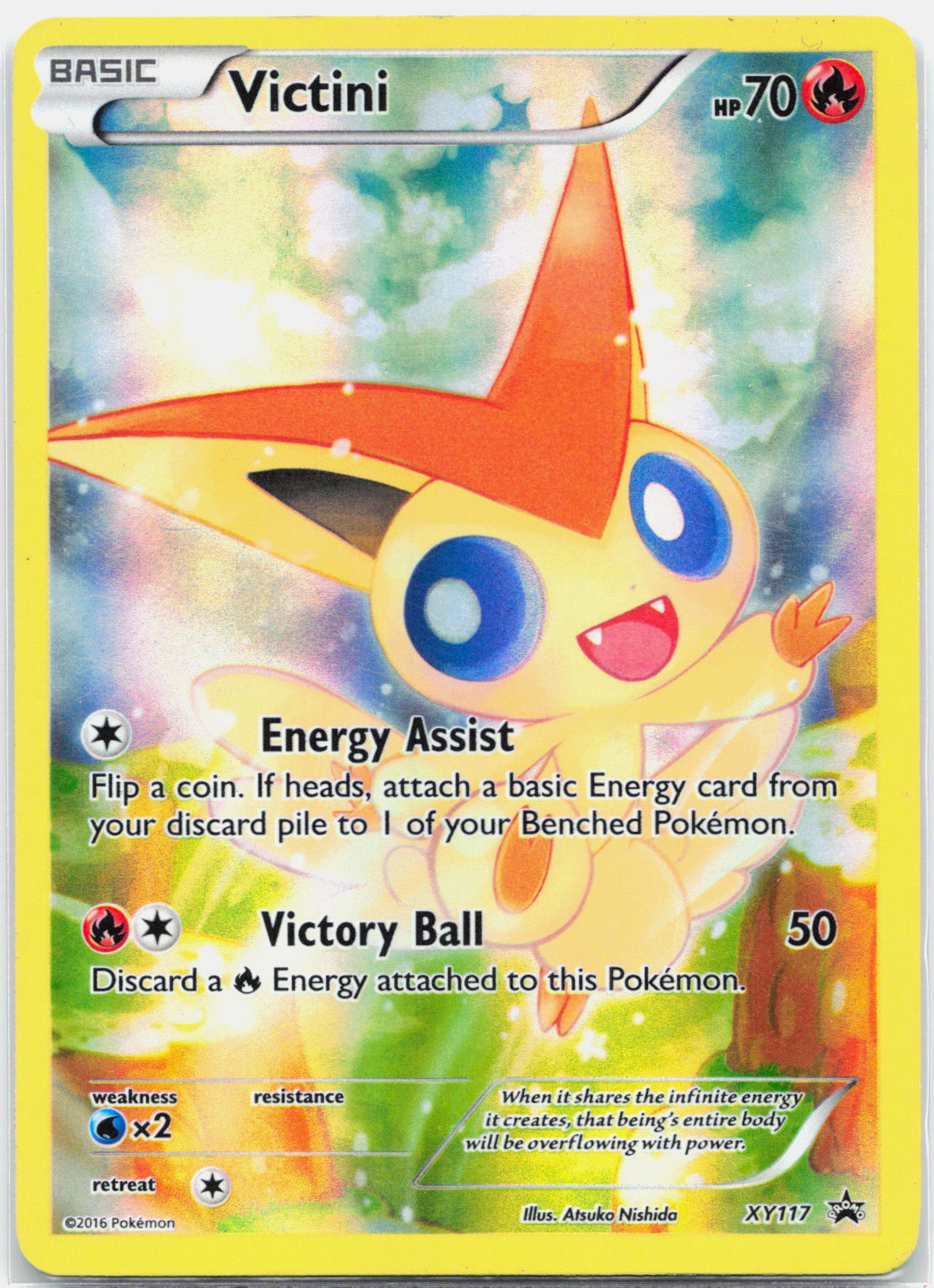 Victini - XY117 Black Star Promo Full Art Pokemon - LP/MP
