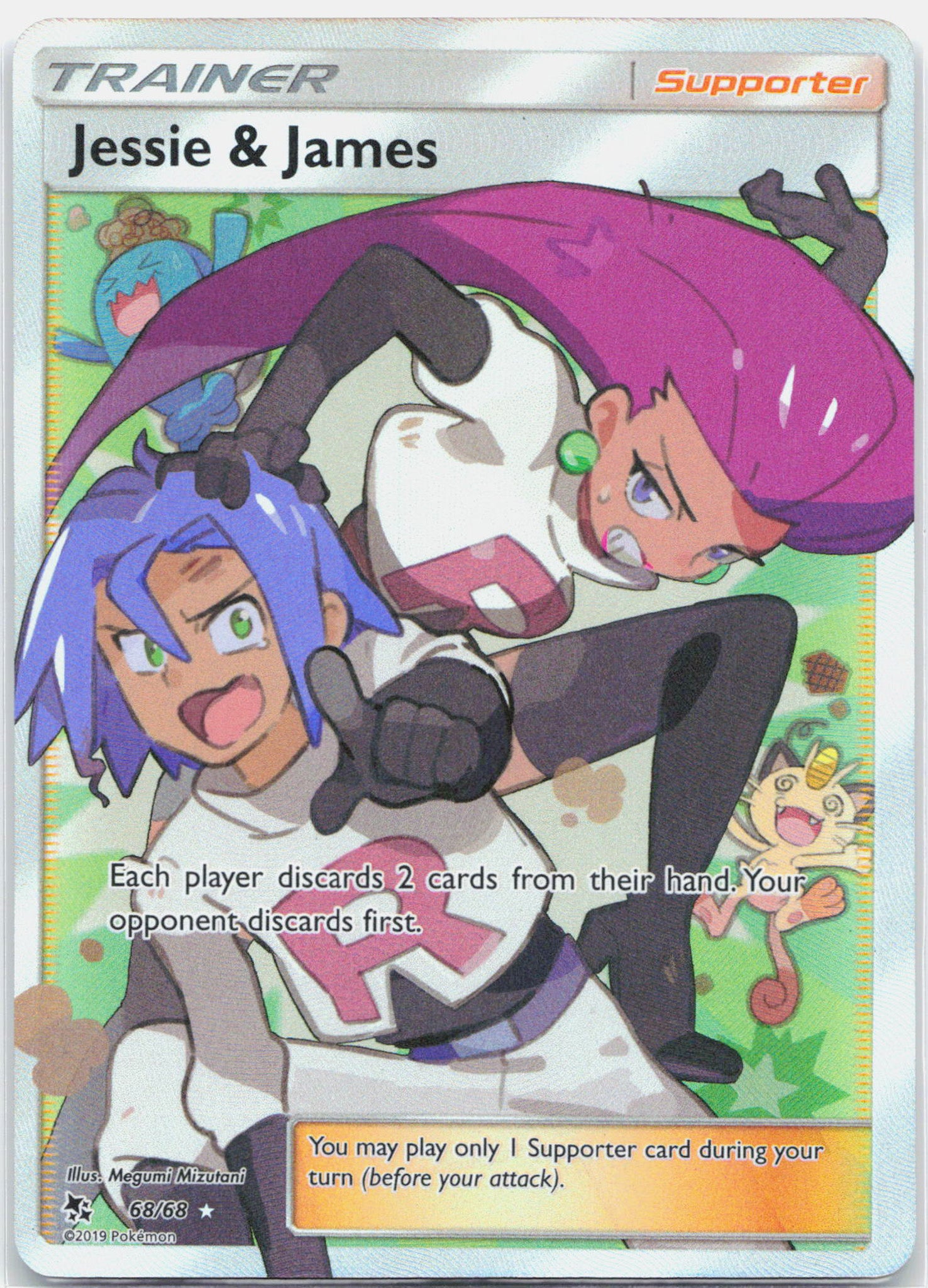 Jessie & James - 68/68 Hidden Fates Full Art Trainer - NM/MINT