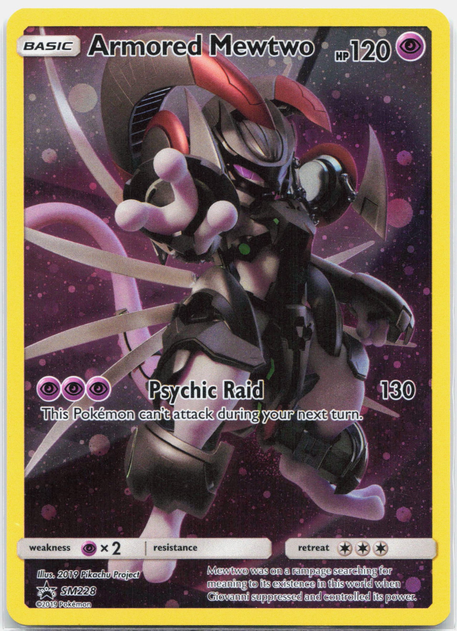 Armored Mewtwo - SM228 Black Star Promo Full Art Pokemon - NM/LP