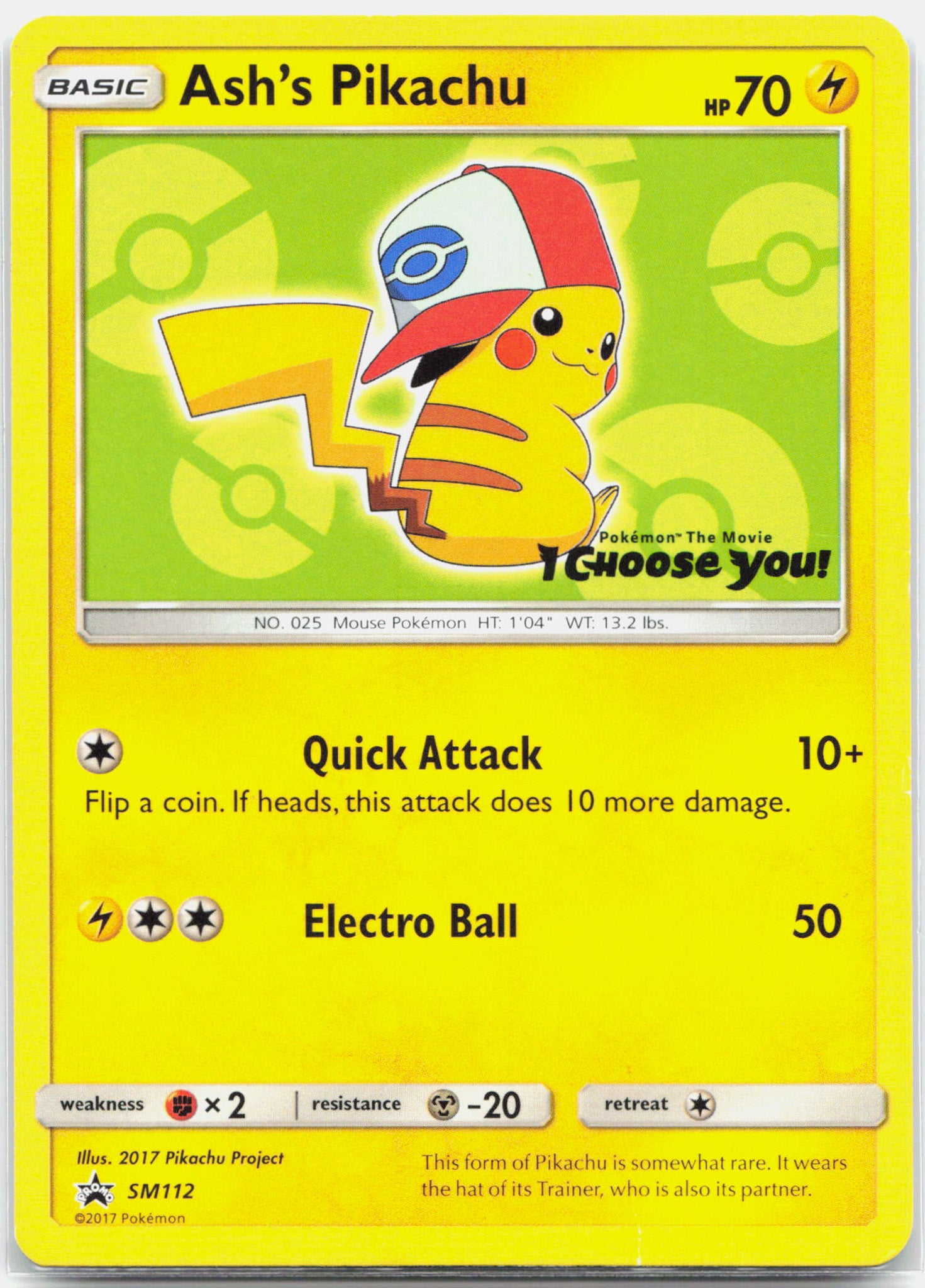 Ash's Pikachu - SM112 Black Star Promo Pokemon - MP