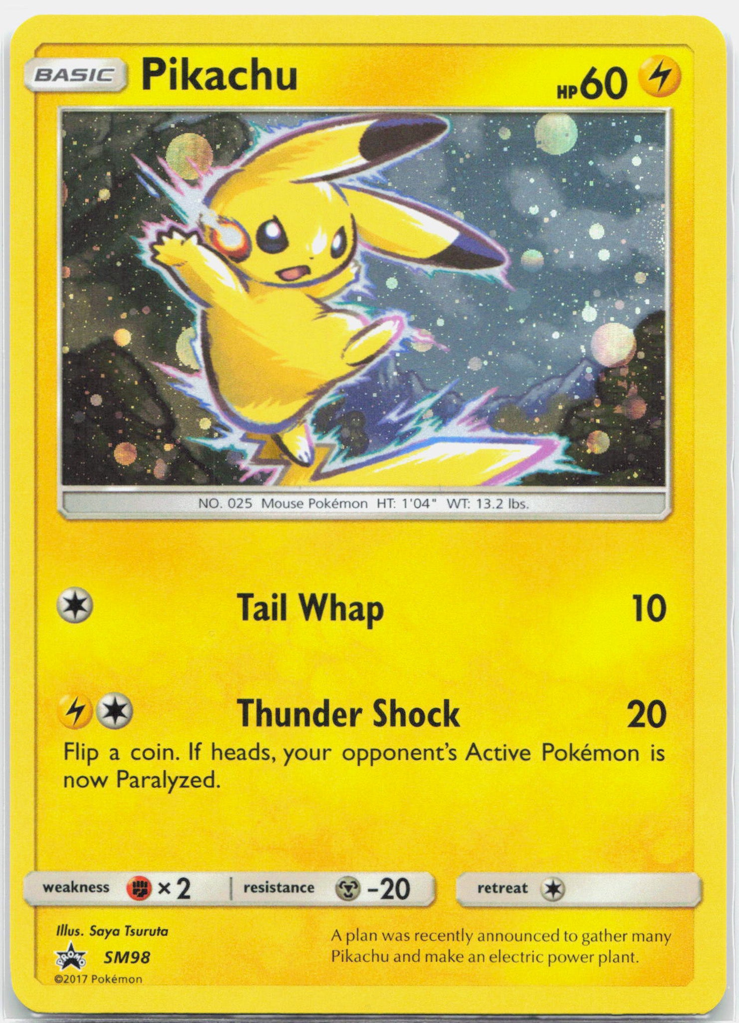 Pikachu - SM98 Black Star Promo Holo Pokemon - NM/LP