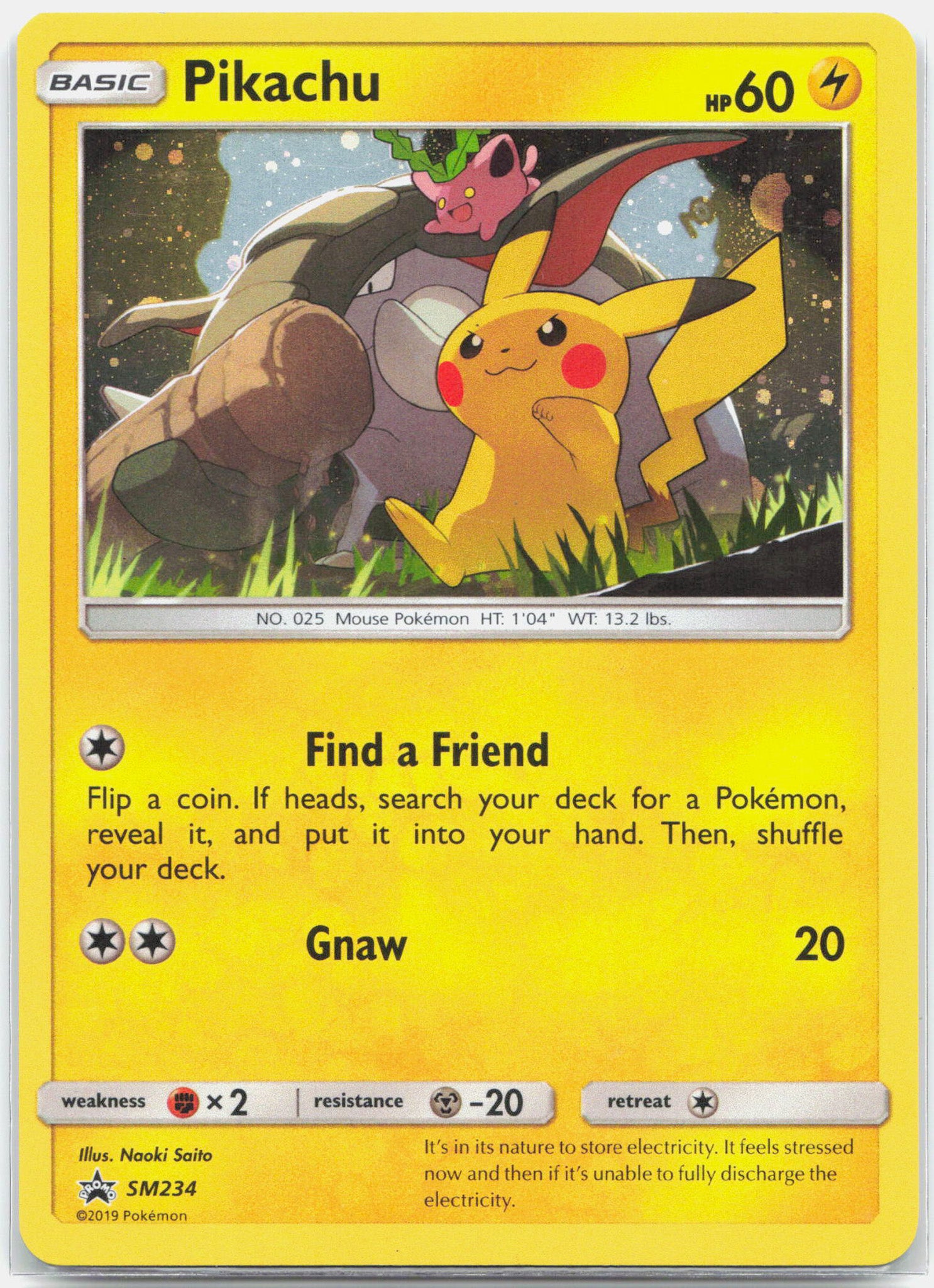 Pikachu - SM234 Black Star Promo Holo Pokemon - NM/LP