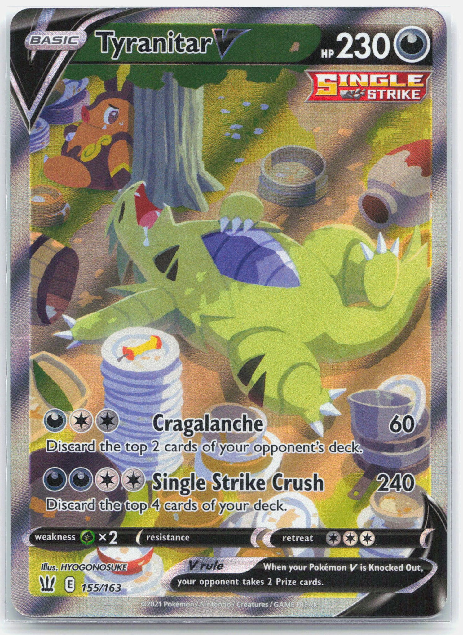 Tyranitar V - 155/163 Battle Styles Alternate Art Pokemon - NM/MINT