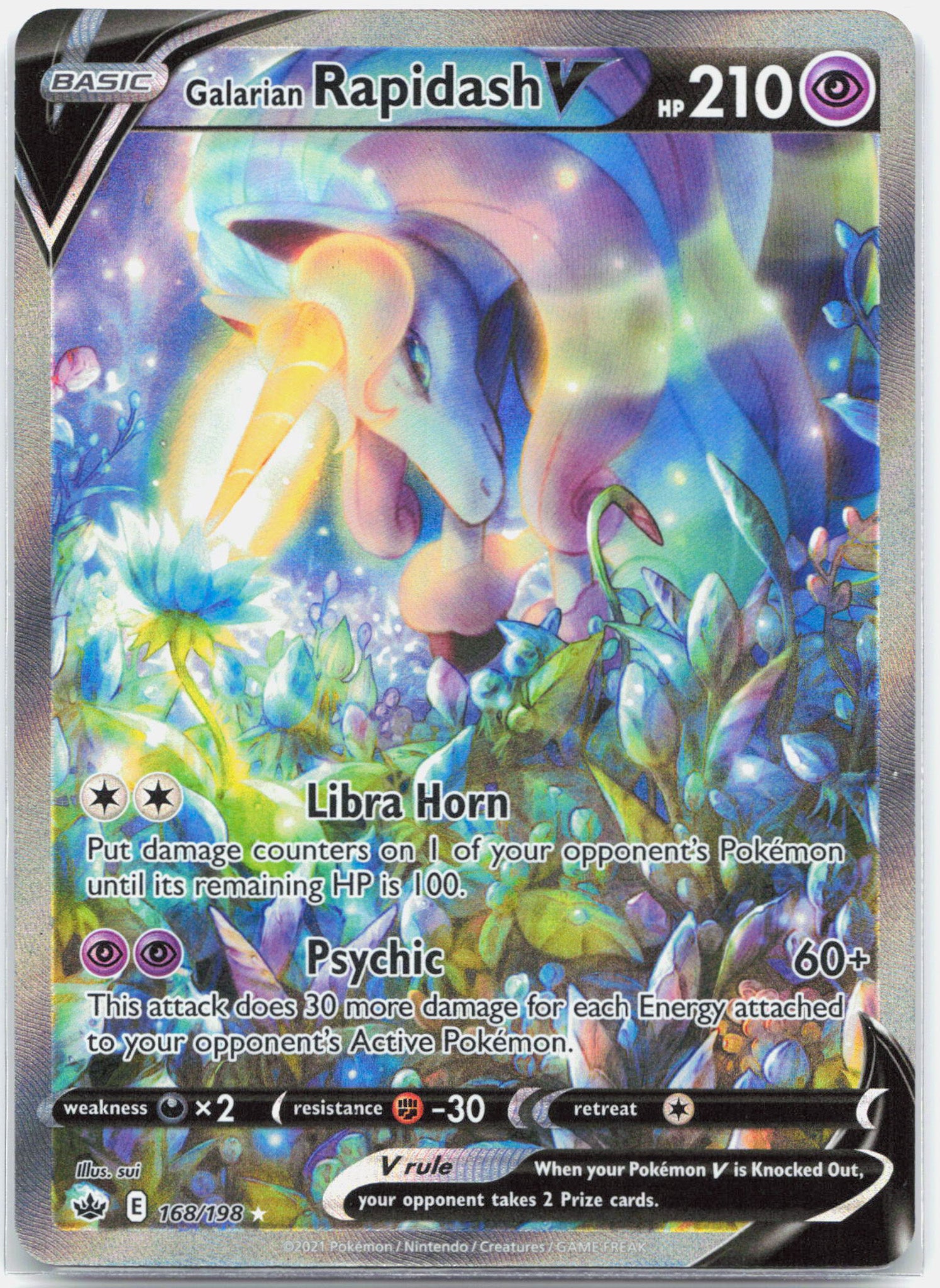 Galarian Rapidash V - 168/198 Chilling Reign Alternate Art Pokemon - NM