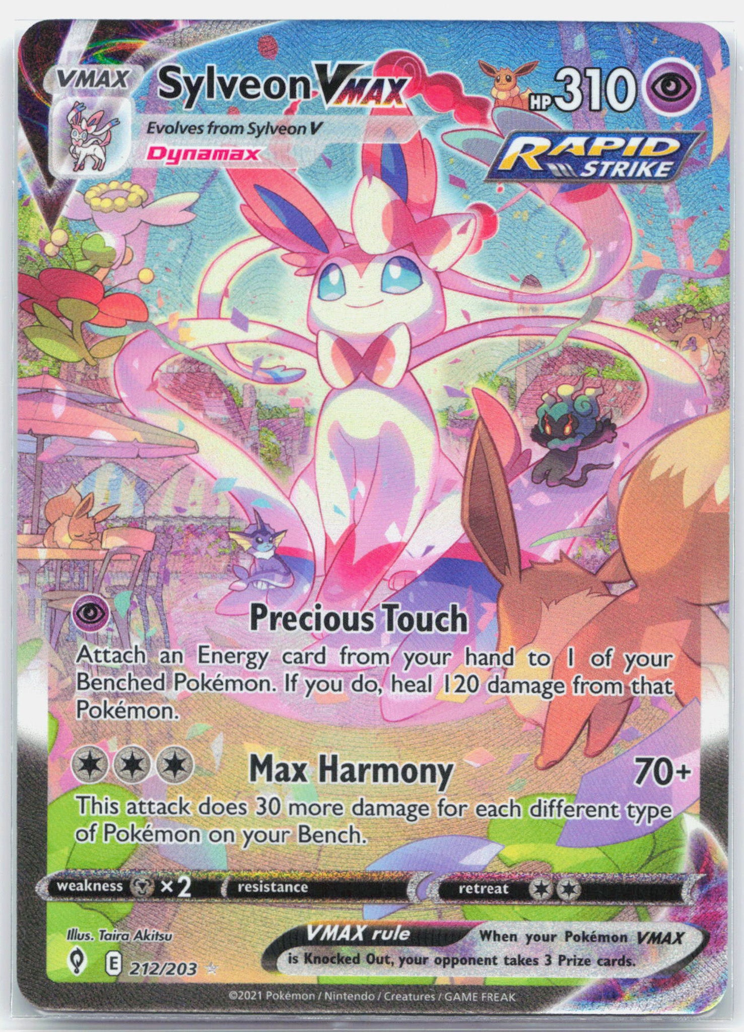 Sylveon Vmax - 212/203 Evolving Skies Alternate Art Pokemon - NM