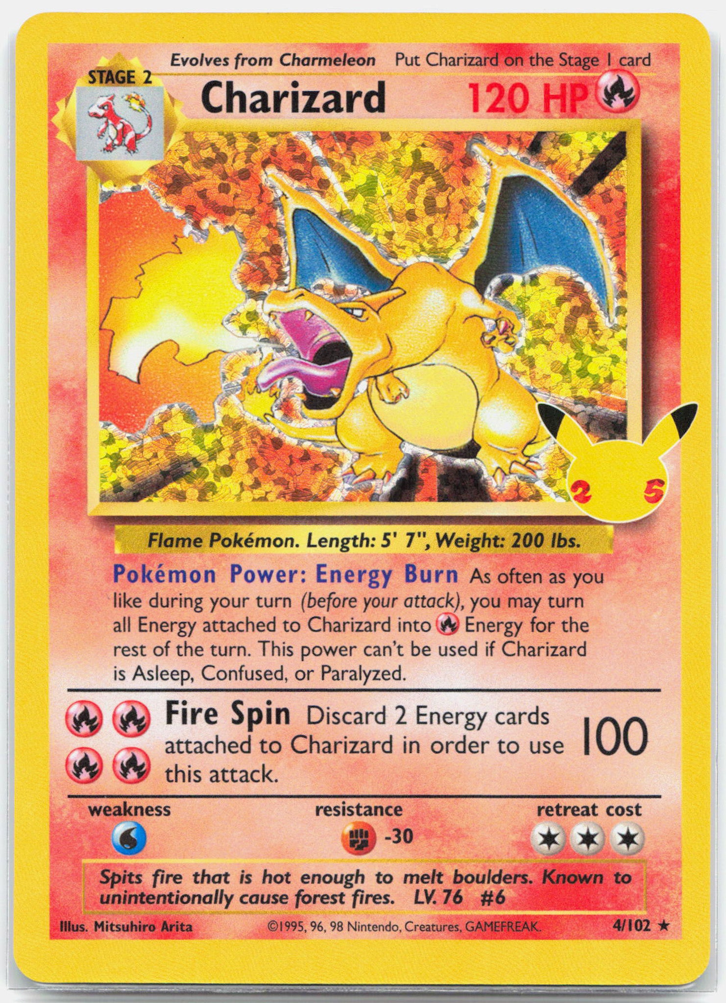 Charizard - 4/102 Celebrations 25th Classic Collection Holo Rare Pokemon - NM