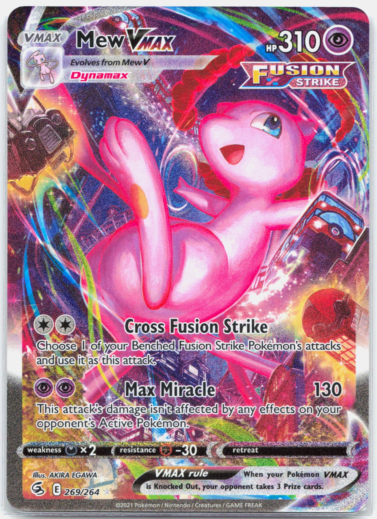 Mew Vmax - 269/264 Fusion Strike Alternate Art Pokemon - NM/MINT