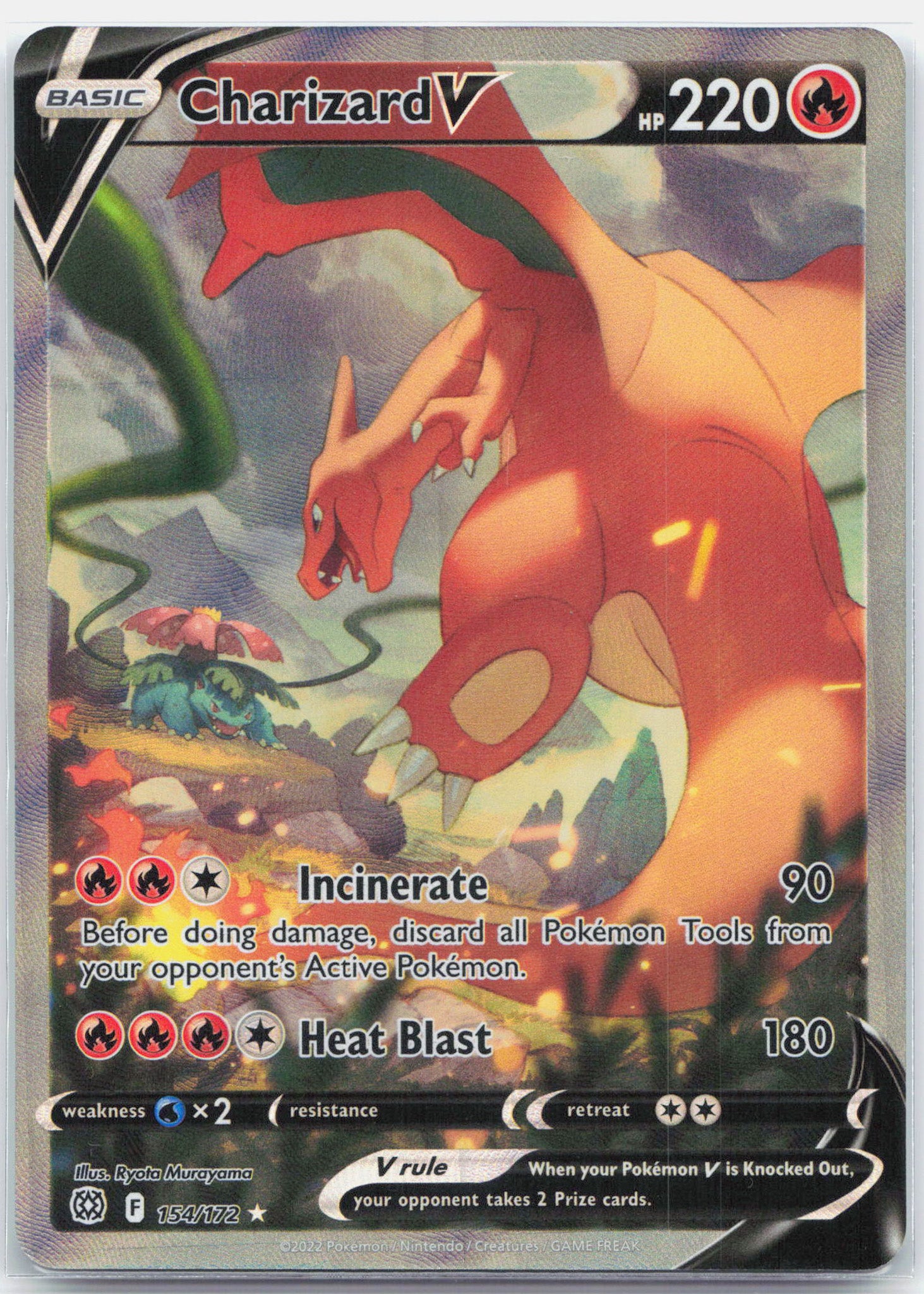 Charizard V - 154/172 Brilliant Stars Alternate Art Pokemon - NM
