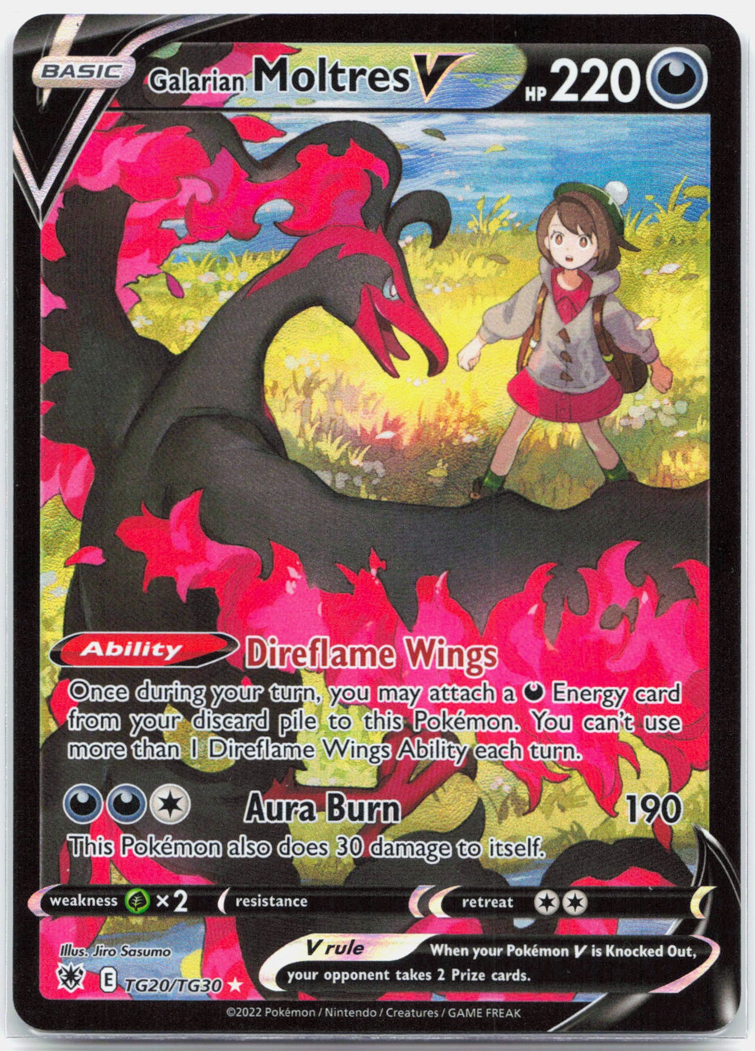 Galarian Moltres V - TG20/TG30 Astral Radiance Trainer Gallery Pokemon - NM/MINT