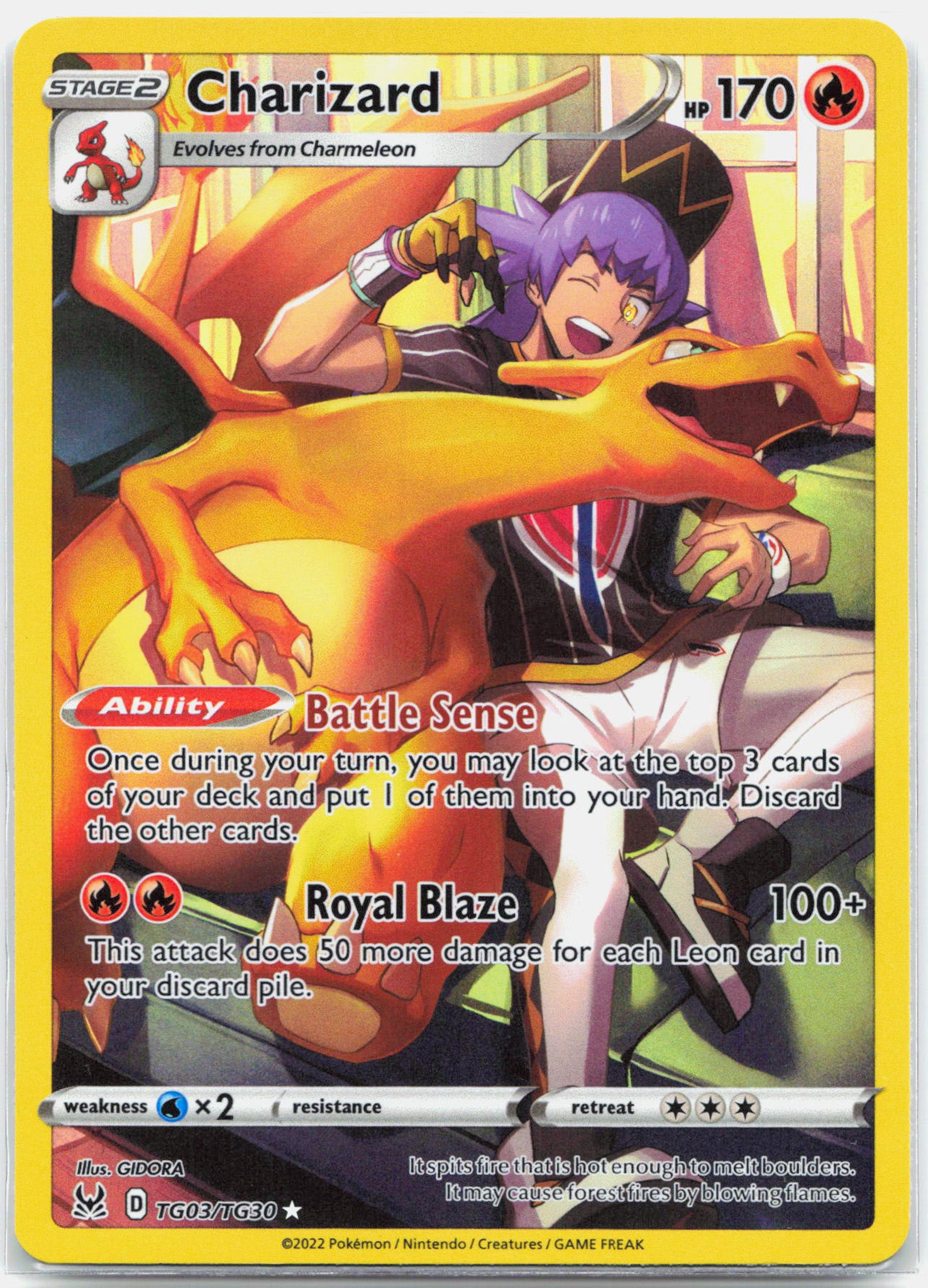 Charizard - TG03/TG30 Lost Origin Trainer Gallery Pokemon - NM/LP
