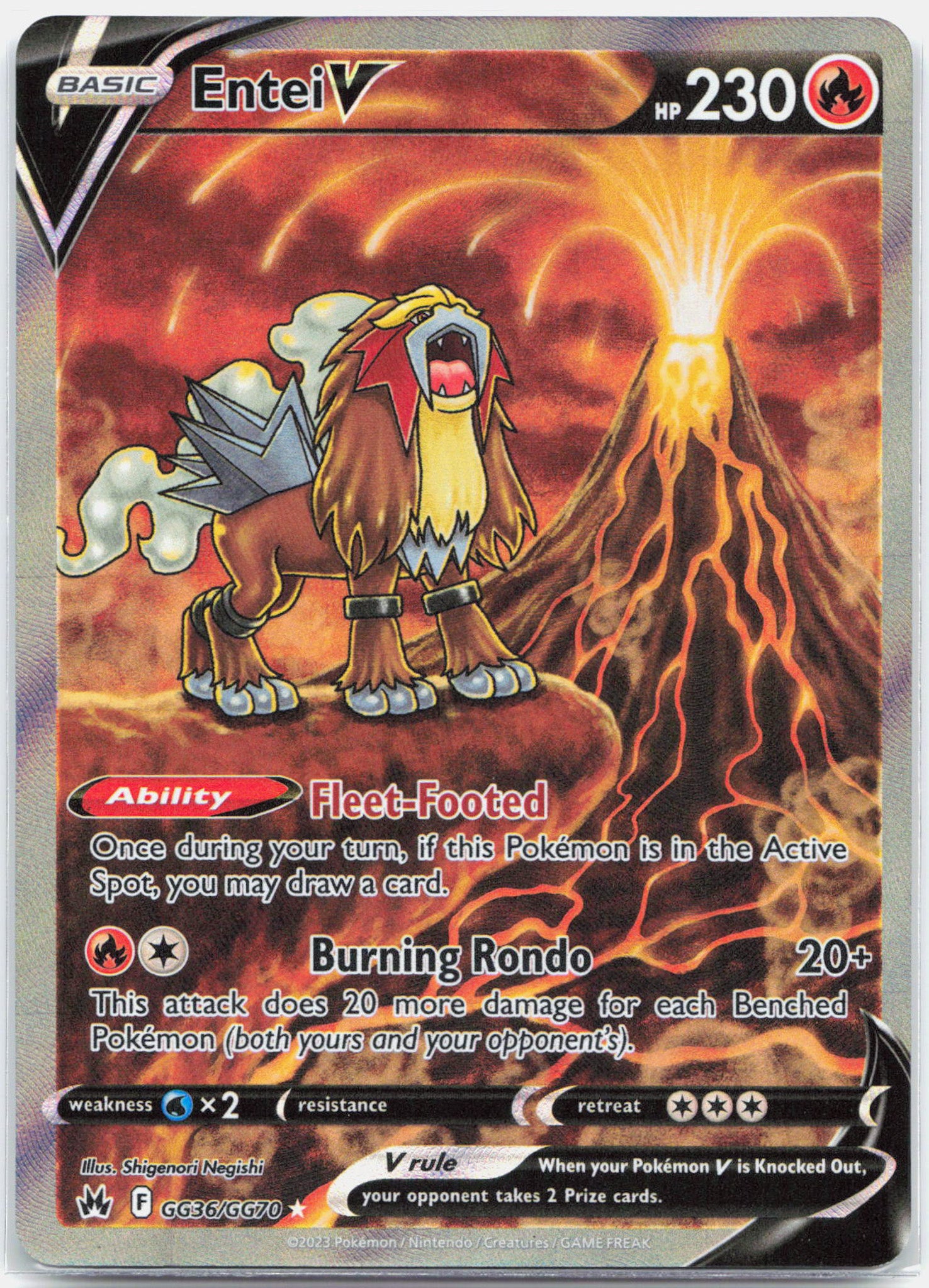 Entei V - GG36/GG70 Crown Zenith Gallery Pokemon - NM