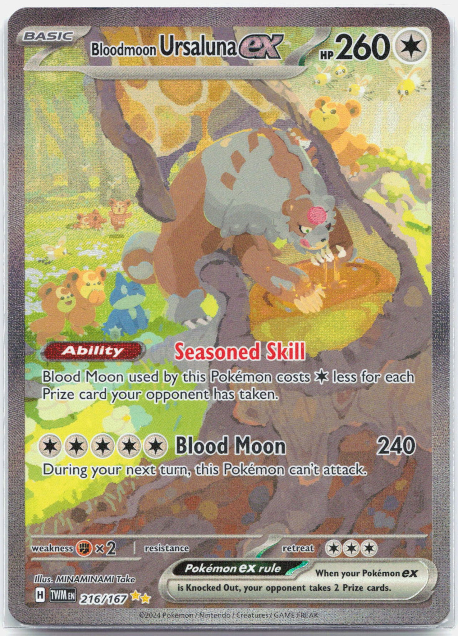 Blood Moon Ursaluna ex - 216/167 Twilight Masquerade Special Illustration Pokemon - NM