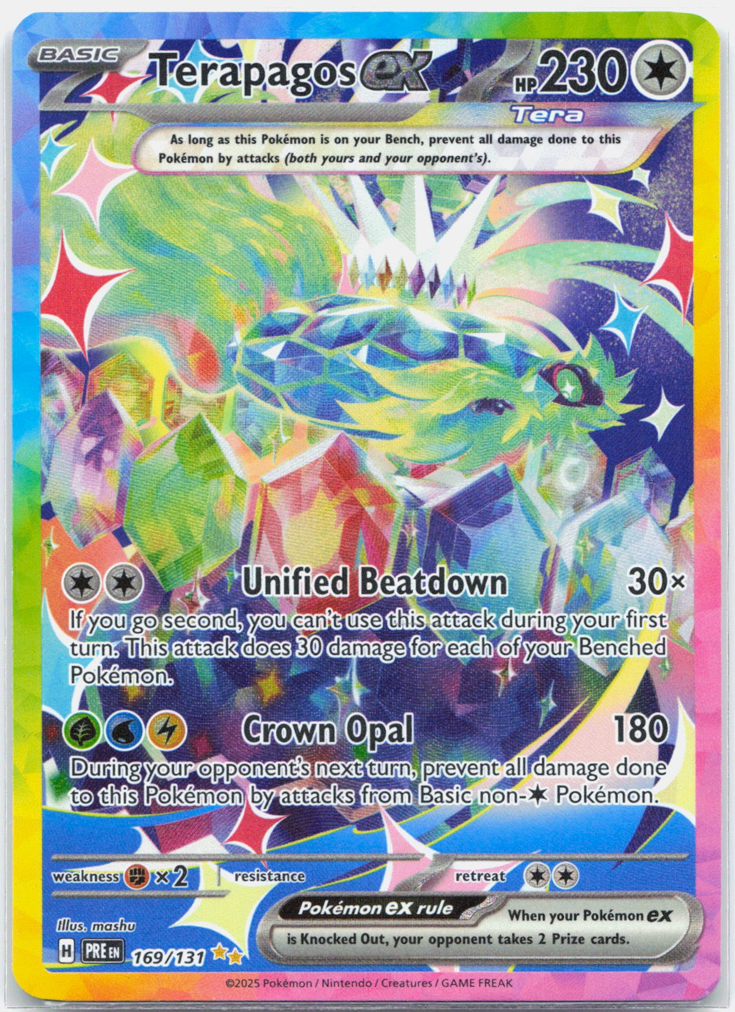Terapagos ex - 169/131 Prismatic Evolutions Special Illustration Pokemon - NM