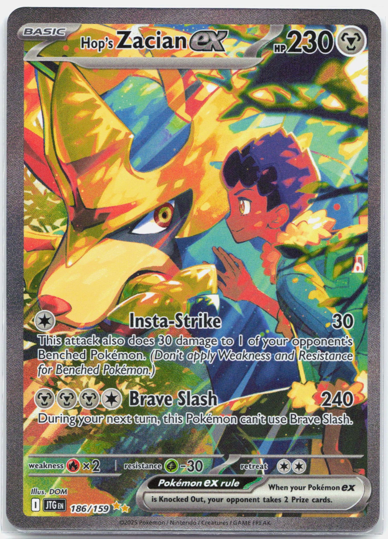 Hop's Zacian ex - 186/159 Journey Together Special Illustration Pokemon - NM/MINT