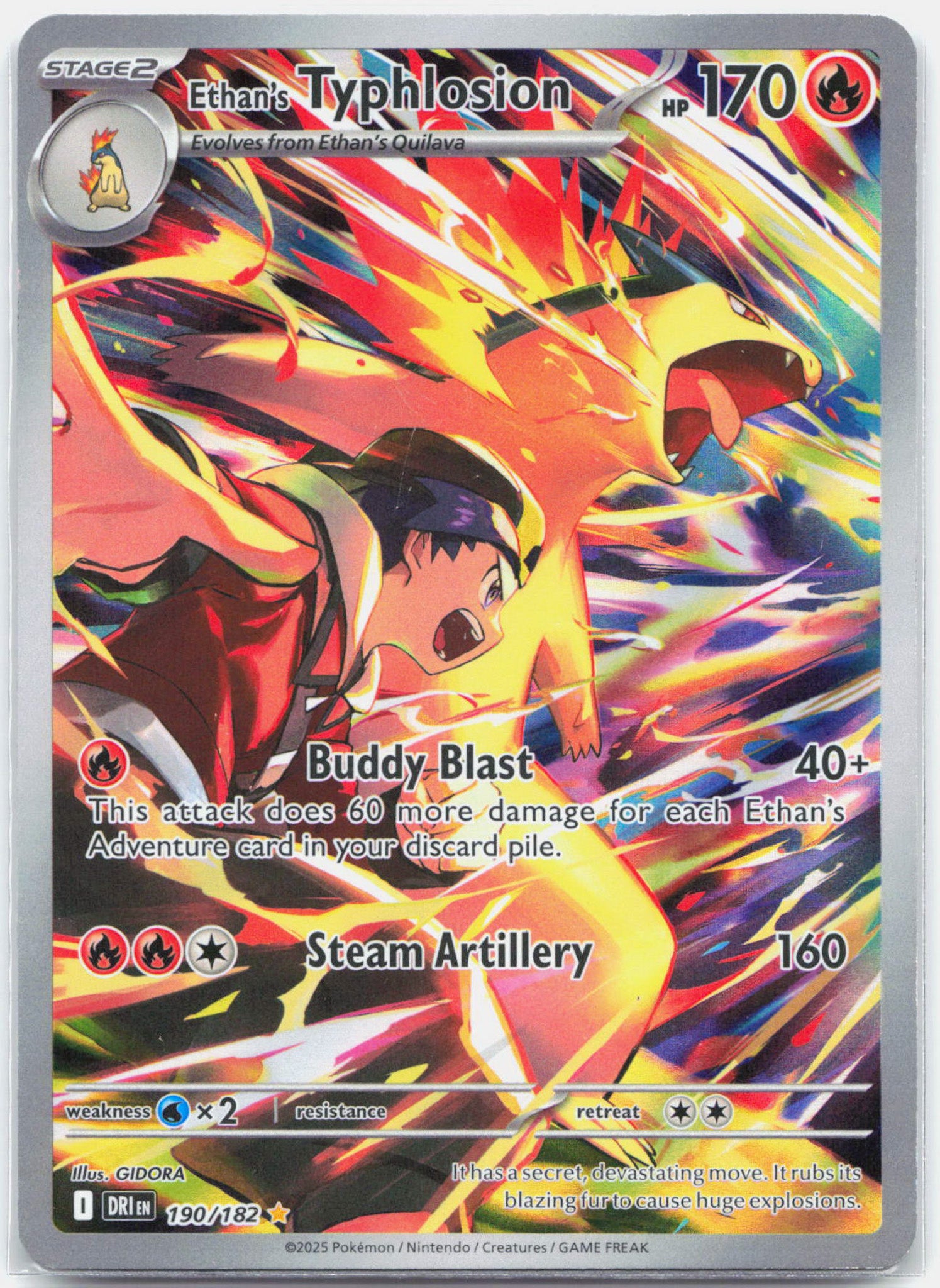 Ethan's Typhlosion - 190/182 Destined Rivals Illustration Rare Pokemon - LP
