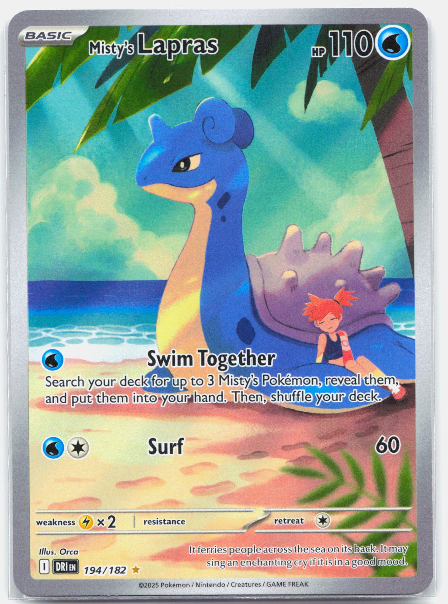 Misty's Lapras - 194/182 Destined Rivals Illustration Rare Pokemon - NM