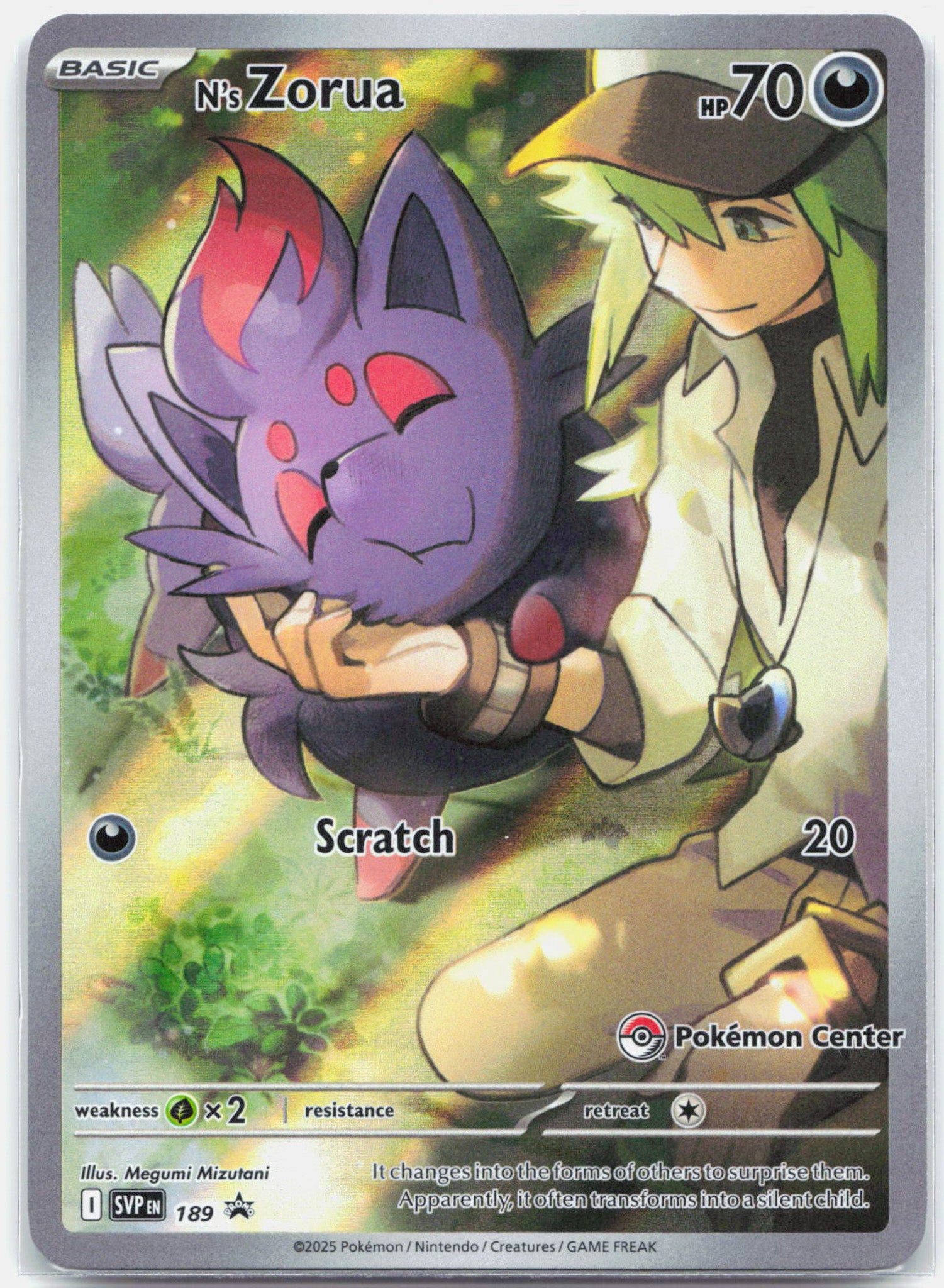N's Zorua - SVP189 Journey Together POKEMON CENTER ETB Promo Pokemon - NM