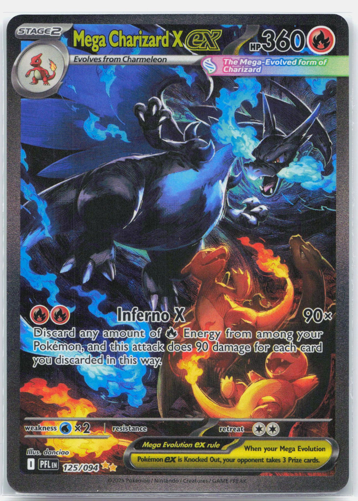 Mega Charizard X ex - 125/094 Phantasmal Flames Special Illustration Pokemon - NM/MINT