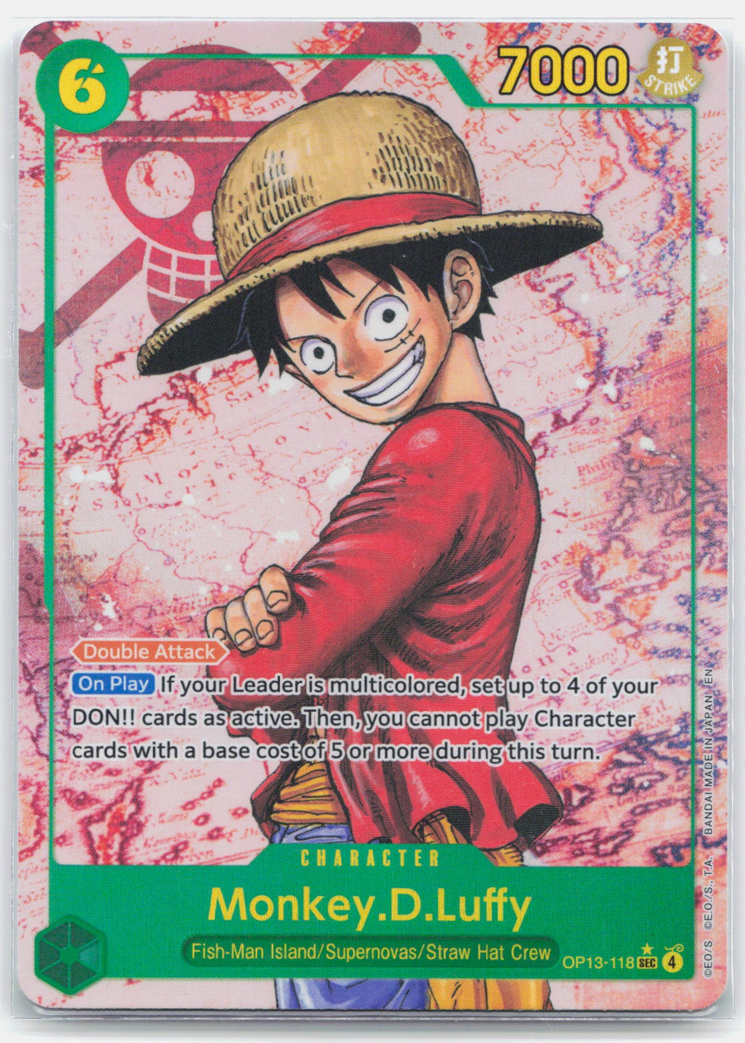 Monkey.D.Luffy Parallel - OP13-118 Carrying On His Will SEC One Piece - NM/LP