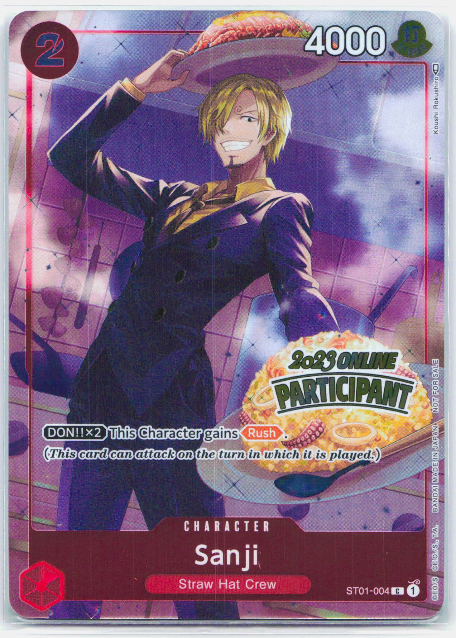 Sanji - ST01-004 Online Regional 2023 Participant Promo One Piece - NM