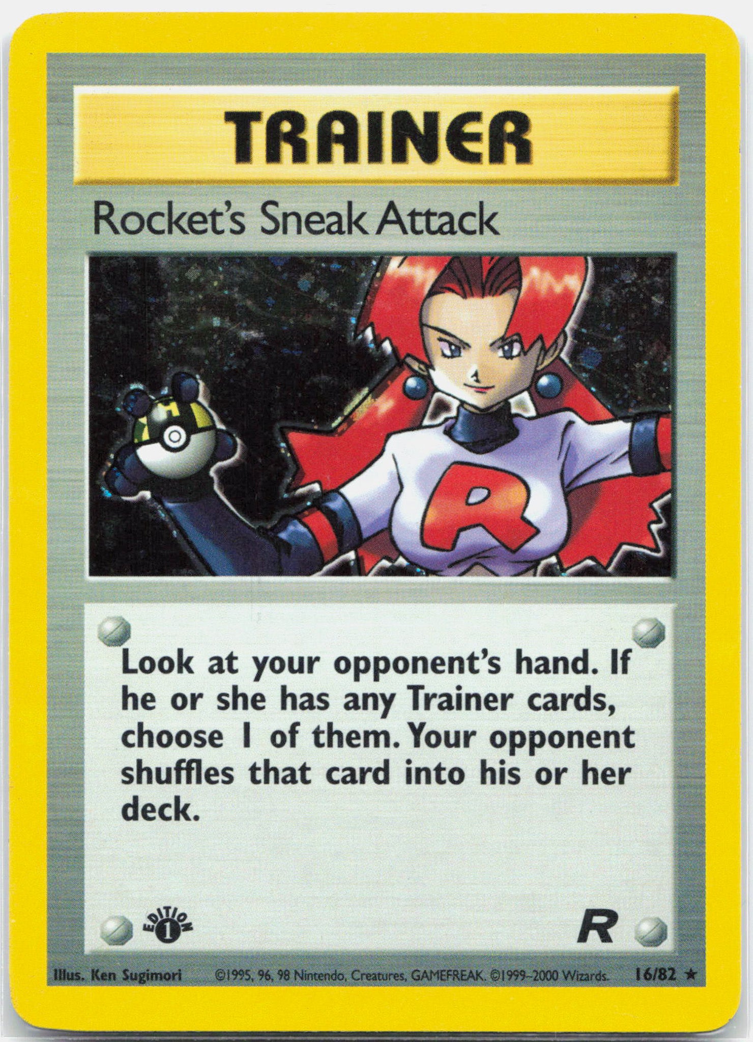 Rocket's Sneak Attack - 16/82 Team Rocket 1st Edition Holo Rare Pokemon - MP