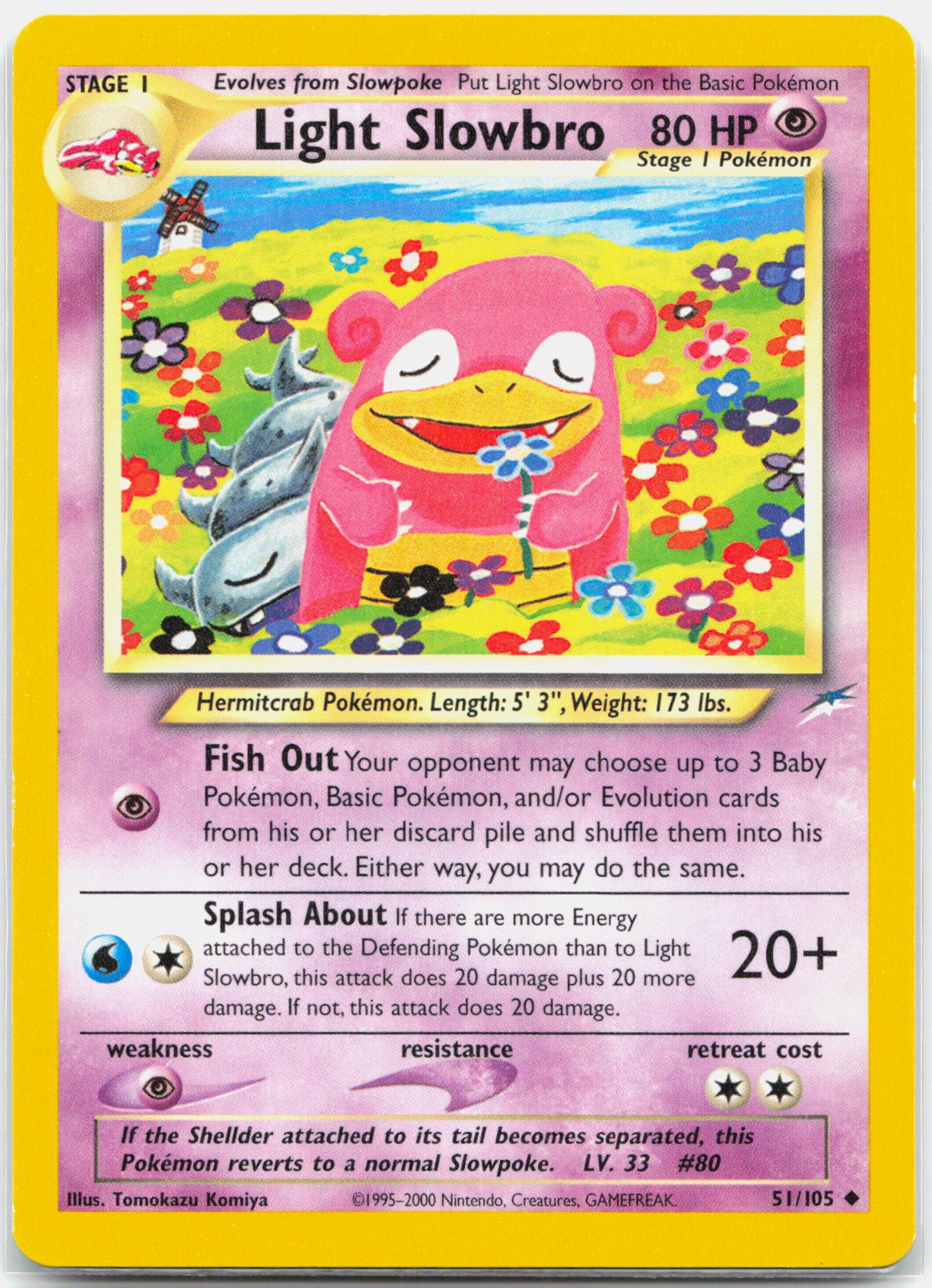 Light Slowbro - 51/105 Neo Destiny Unlimited Pokemon - NM