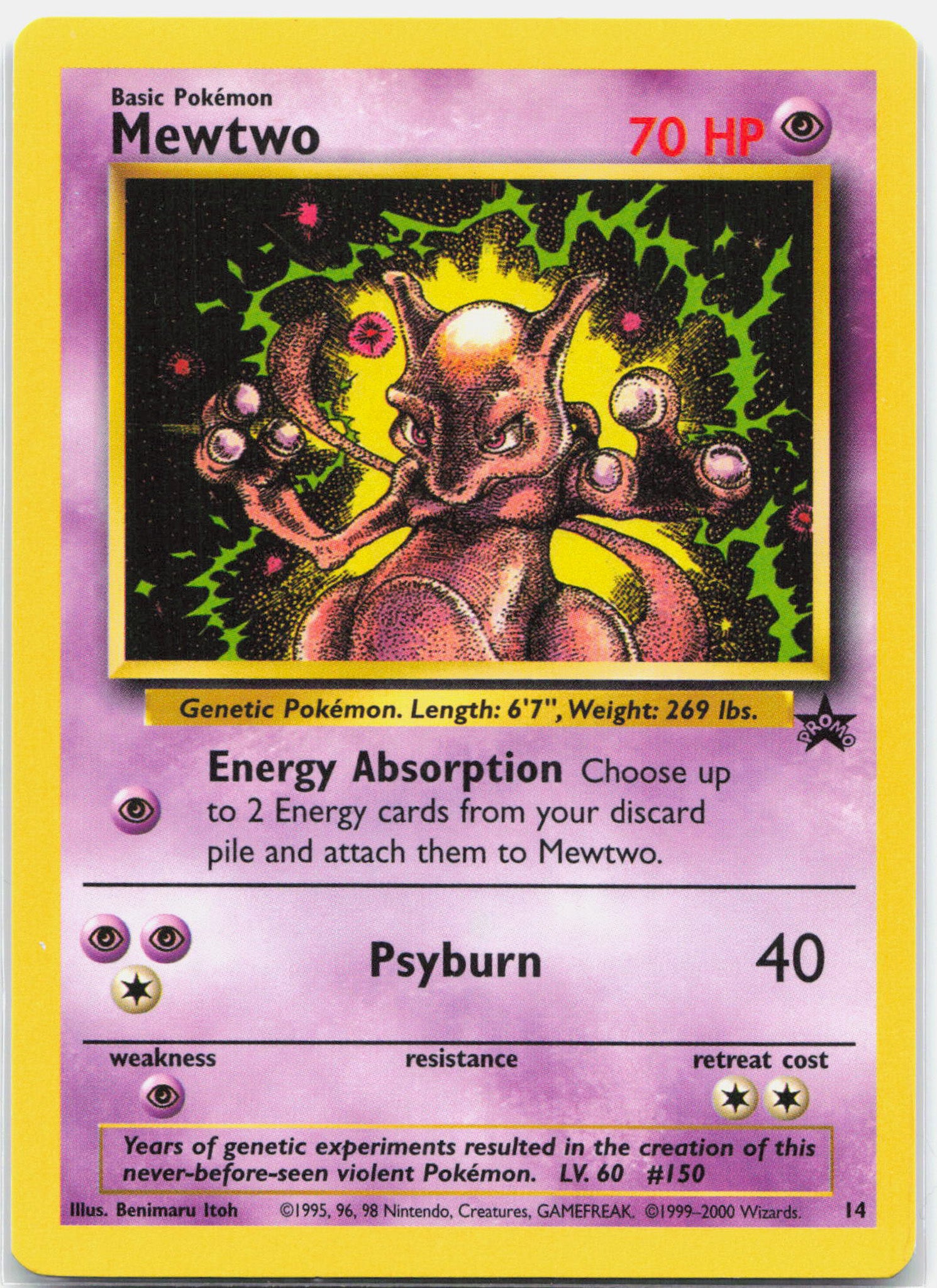 Mewtwo - 14 Vintage WOTC Black Star Promo Pokemon - NM/LP