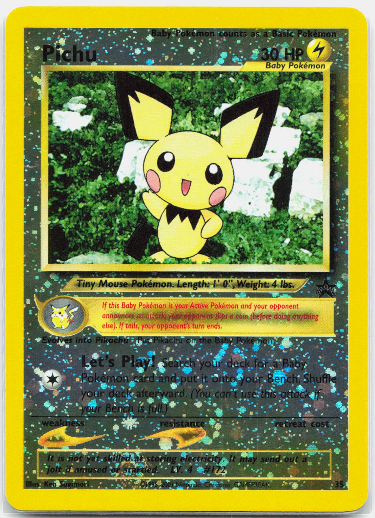Pichu - 35 WotC Promo Reverse Holo Pokemon - NM/LP