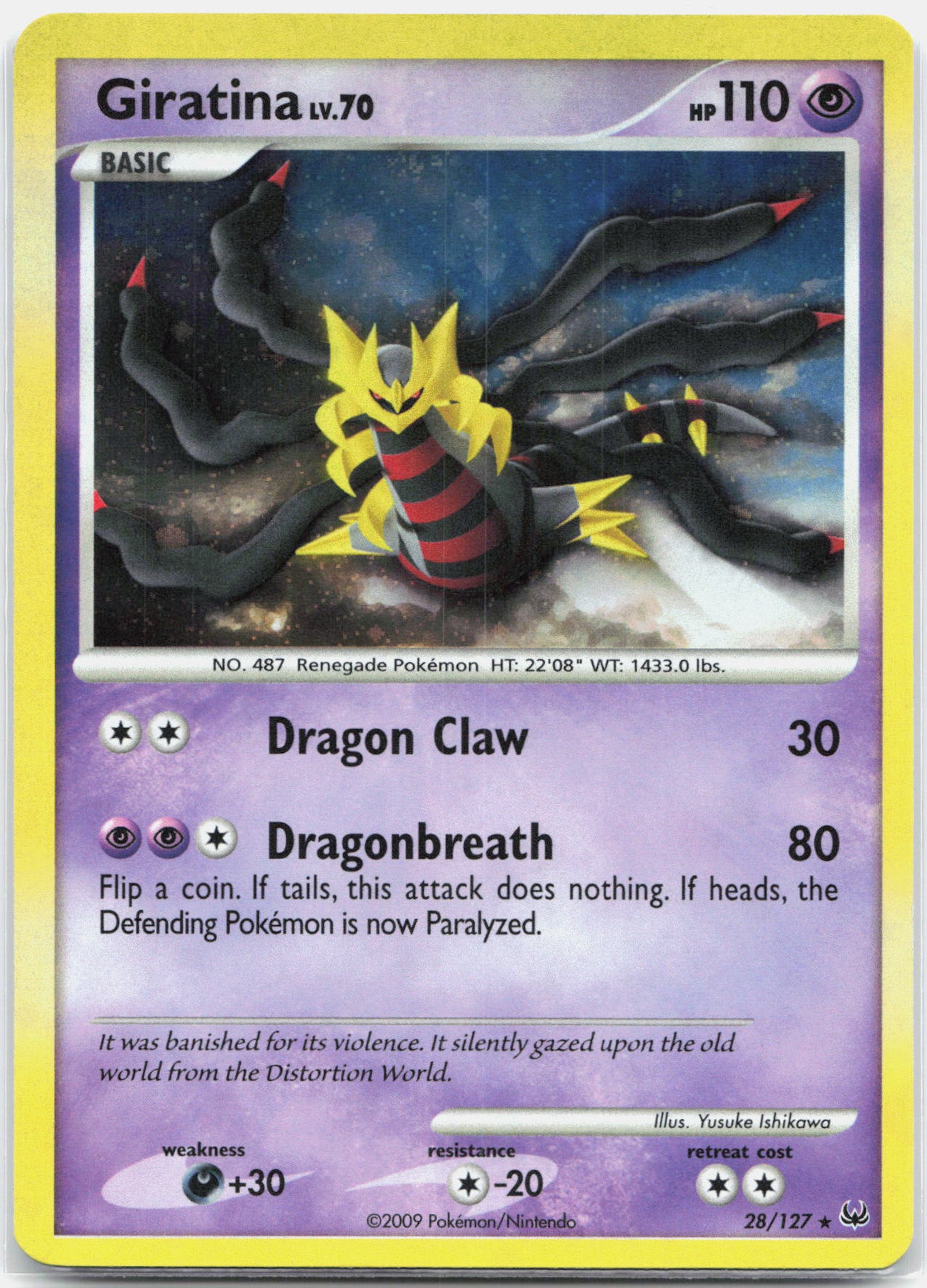 Giratina - 28/127 Platinum Holo Rare Pokemon - NM